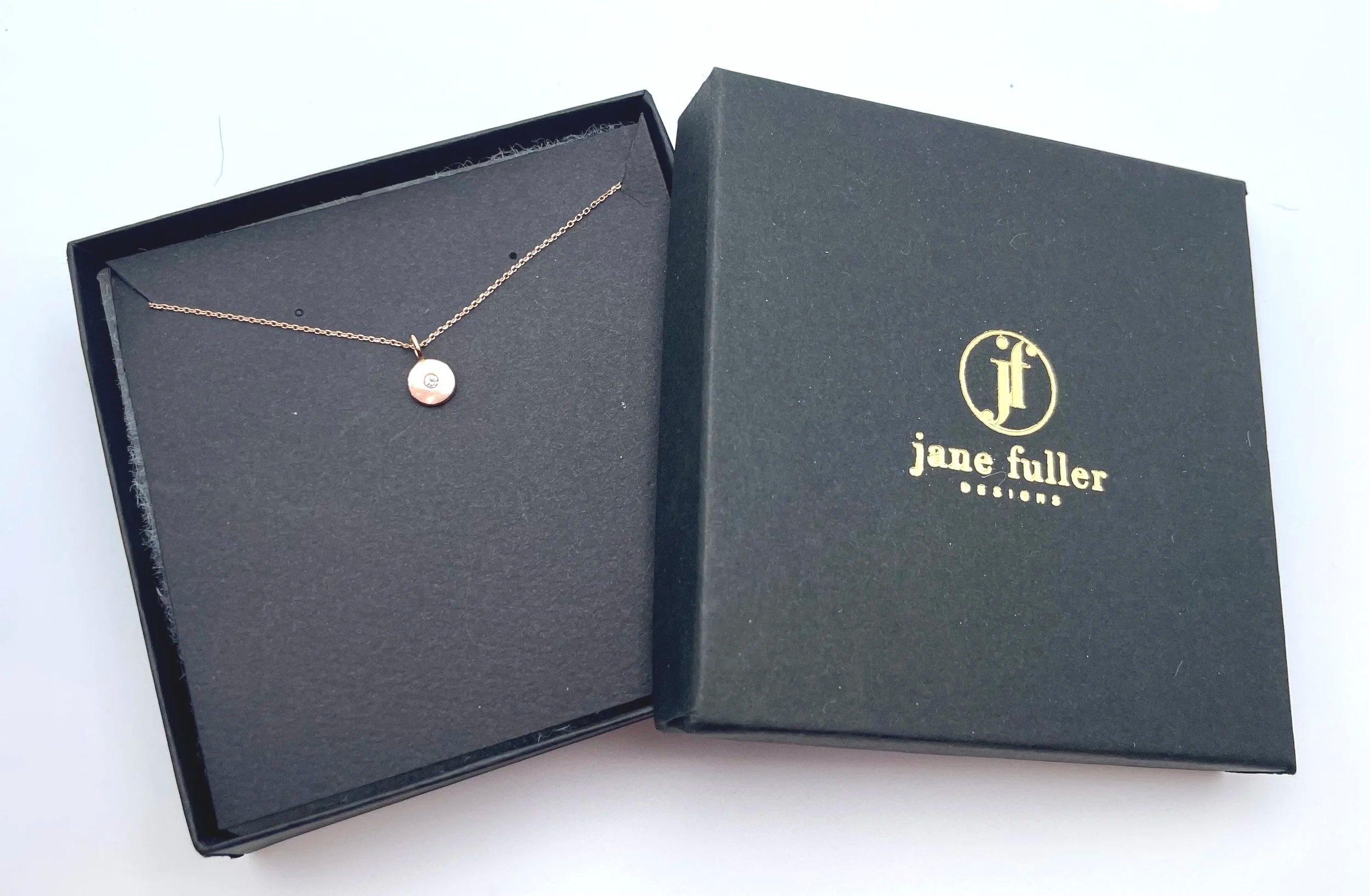 tiny rose gold diamond necklace 14k
