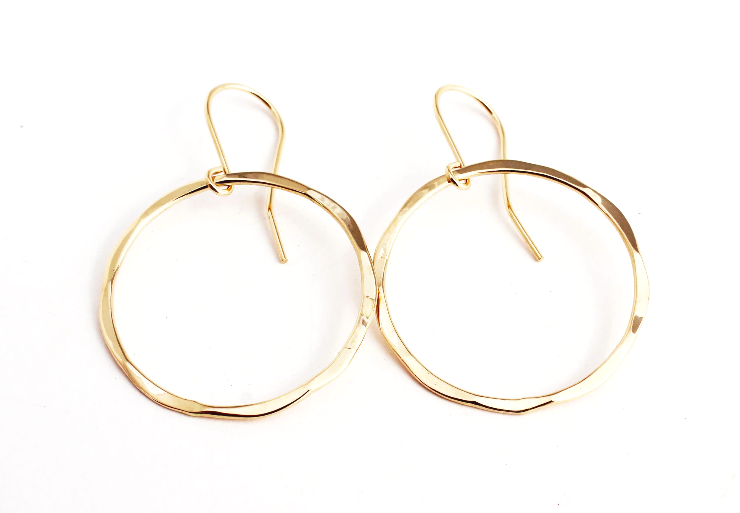 large hoop earrings with hammer texture