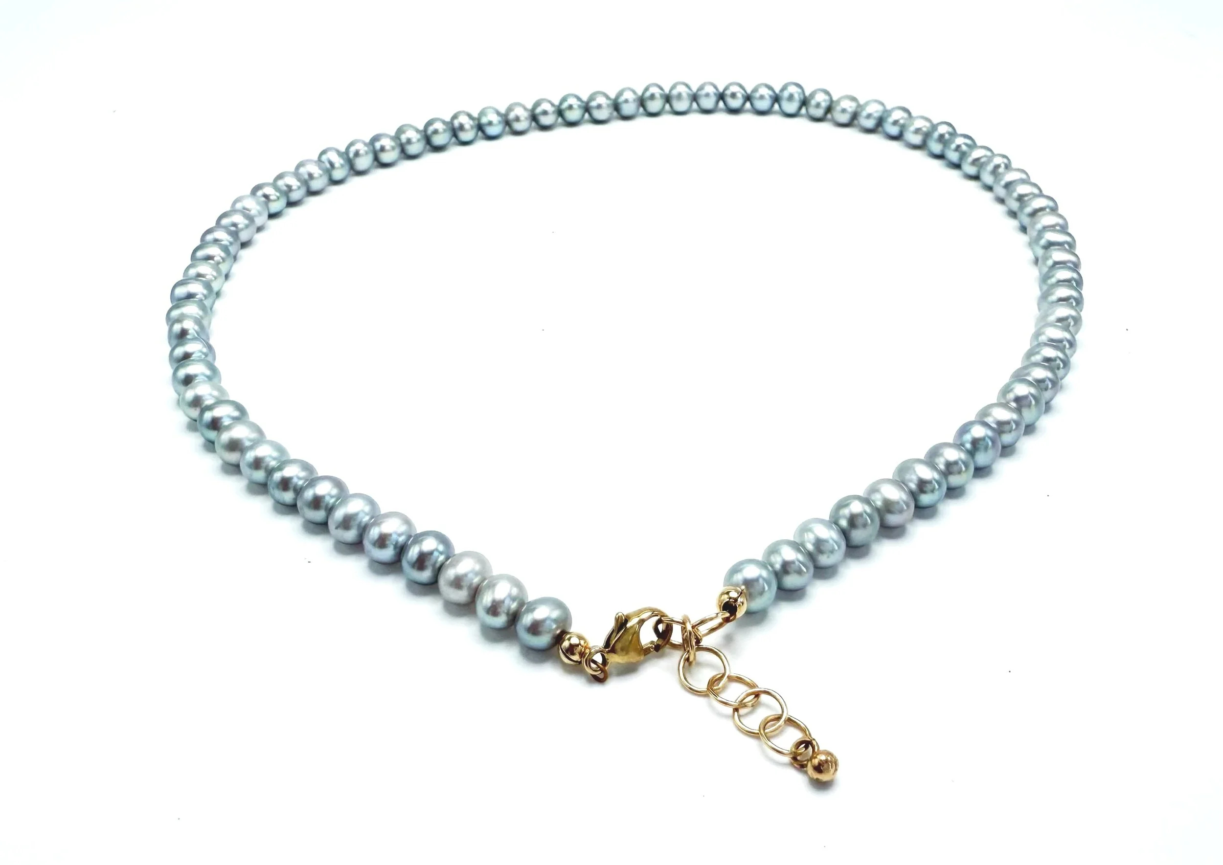 5mm freshwater pearl strand necklace 14k gold