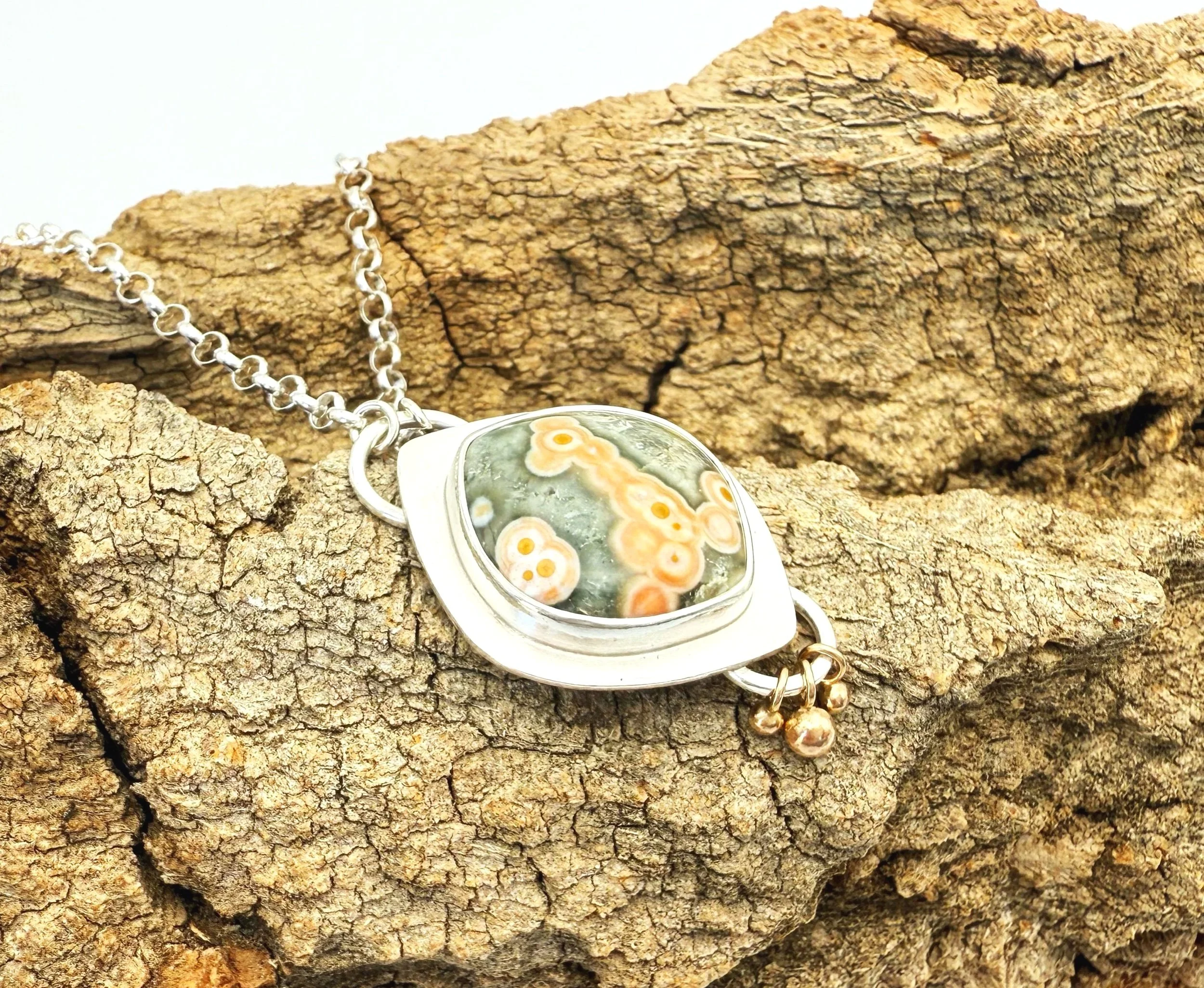Handmade Ocean Jasper Pendant Necklace