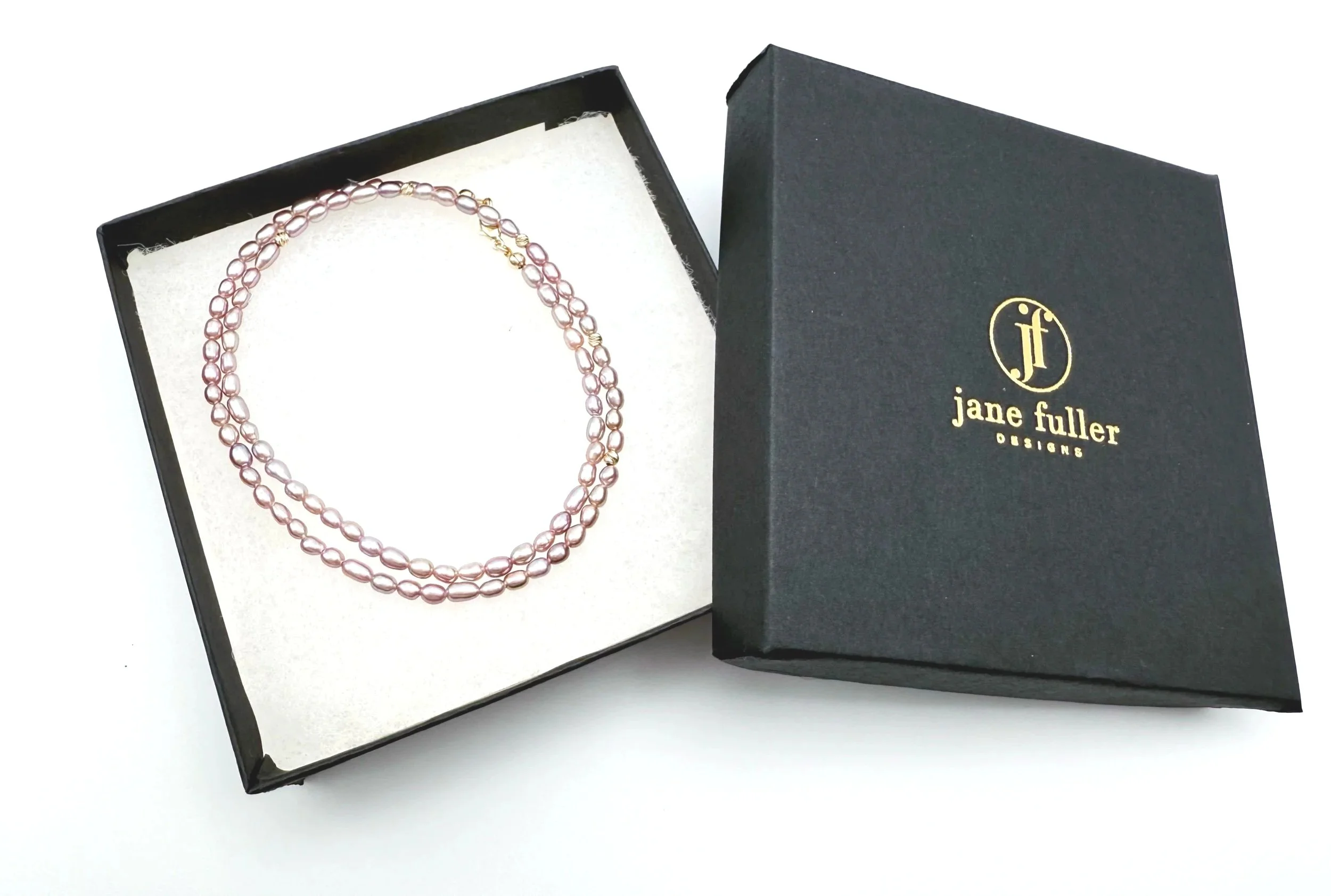 medium purple pearl strand necklace 14k gold