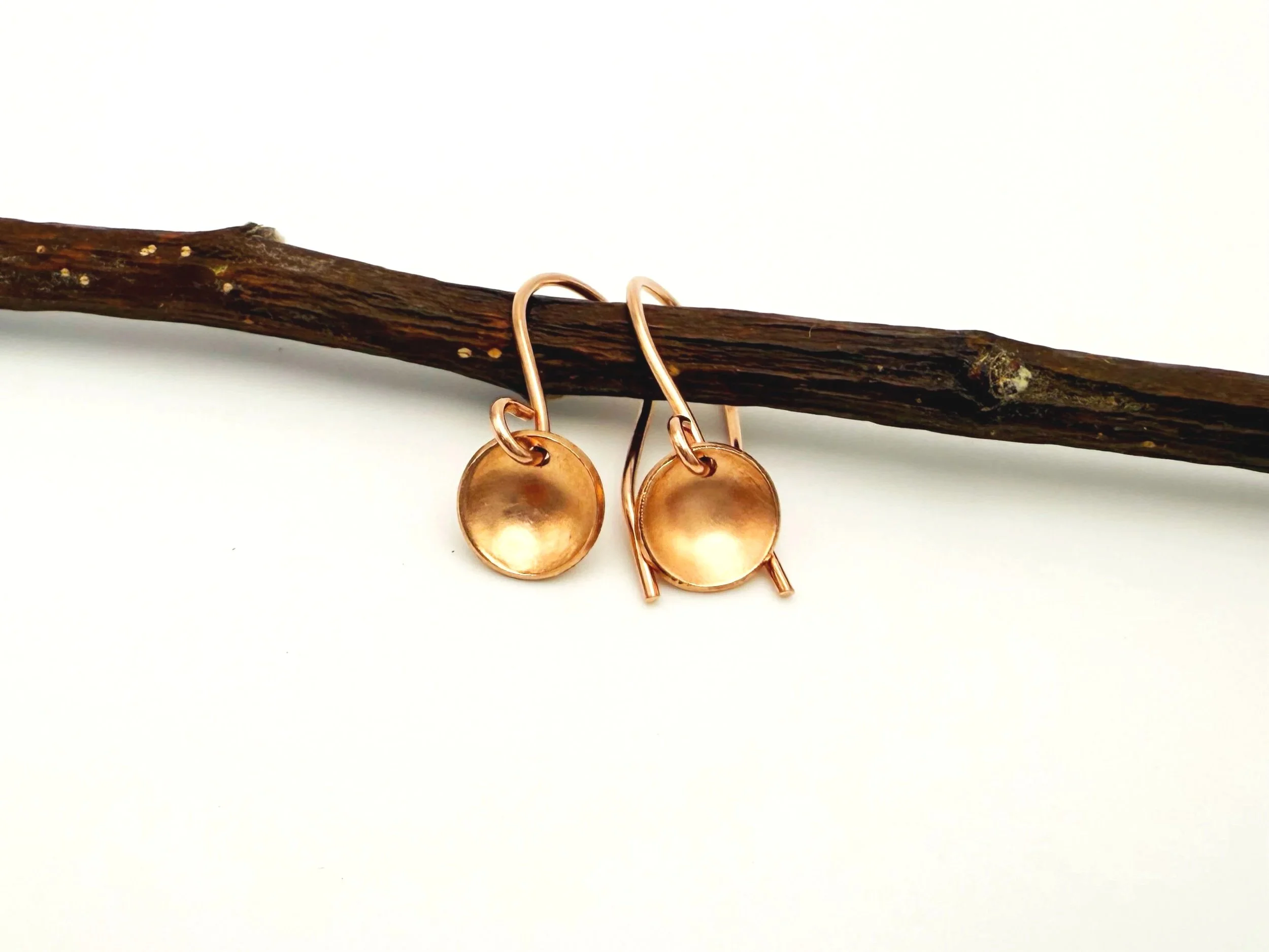 Small 14k solid rose gold earrings