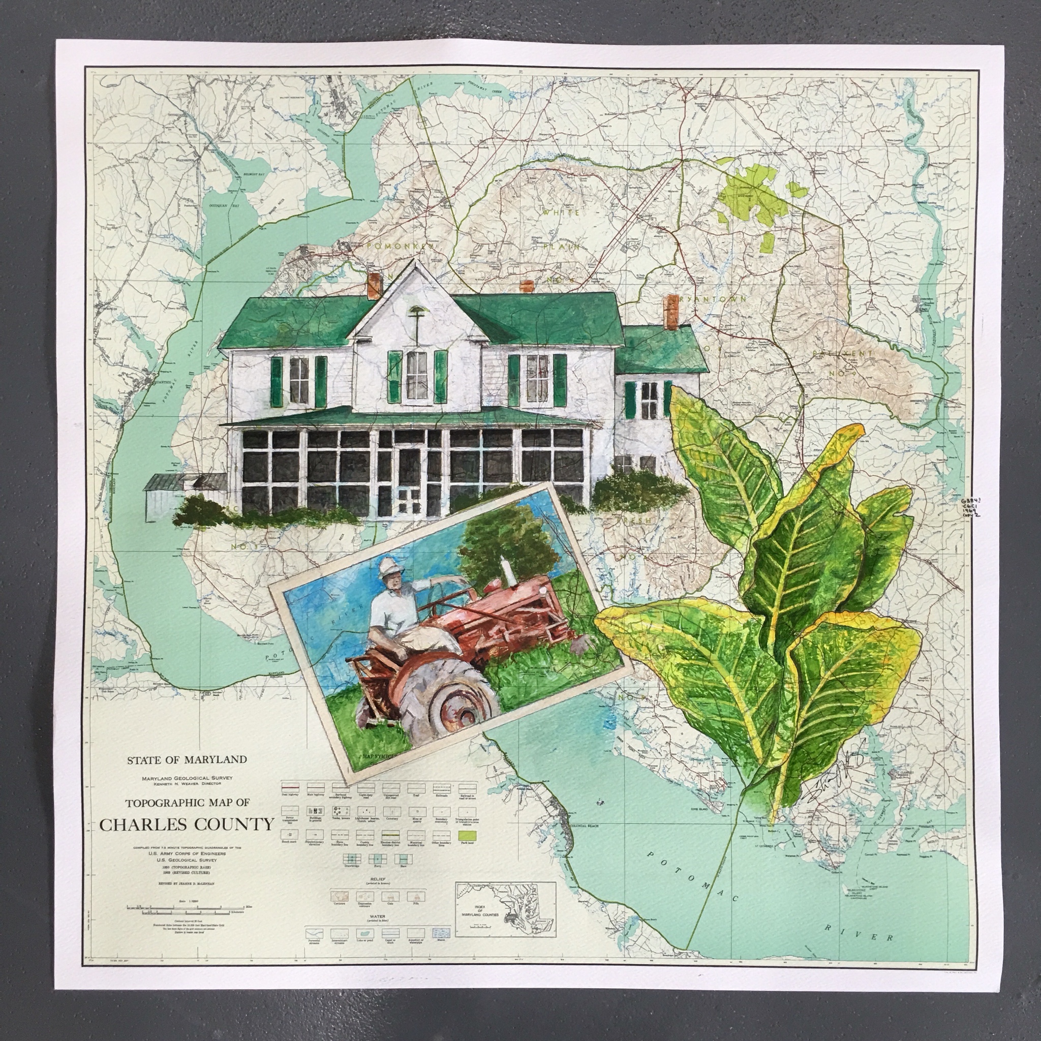 FAMILY HOME AND PHOTOS W/ TOBACCO LEAVES ON CHARLES COUNTY MD