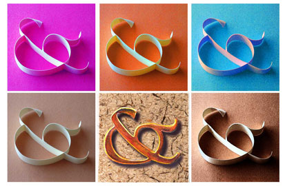 Six Ampersands: Paper Sculpture for Digital Graphics