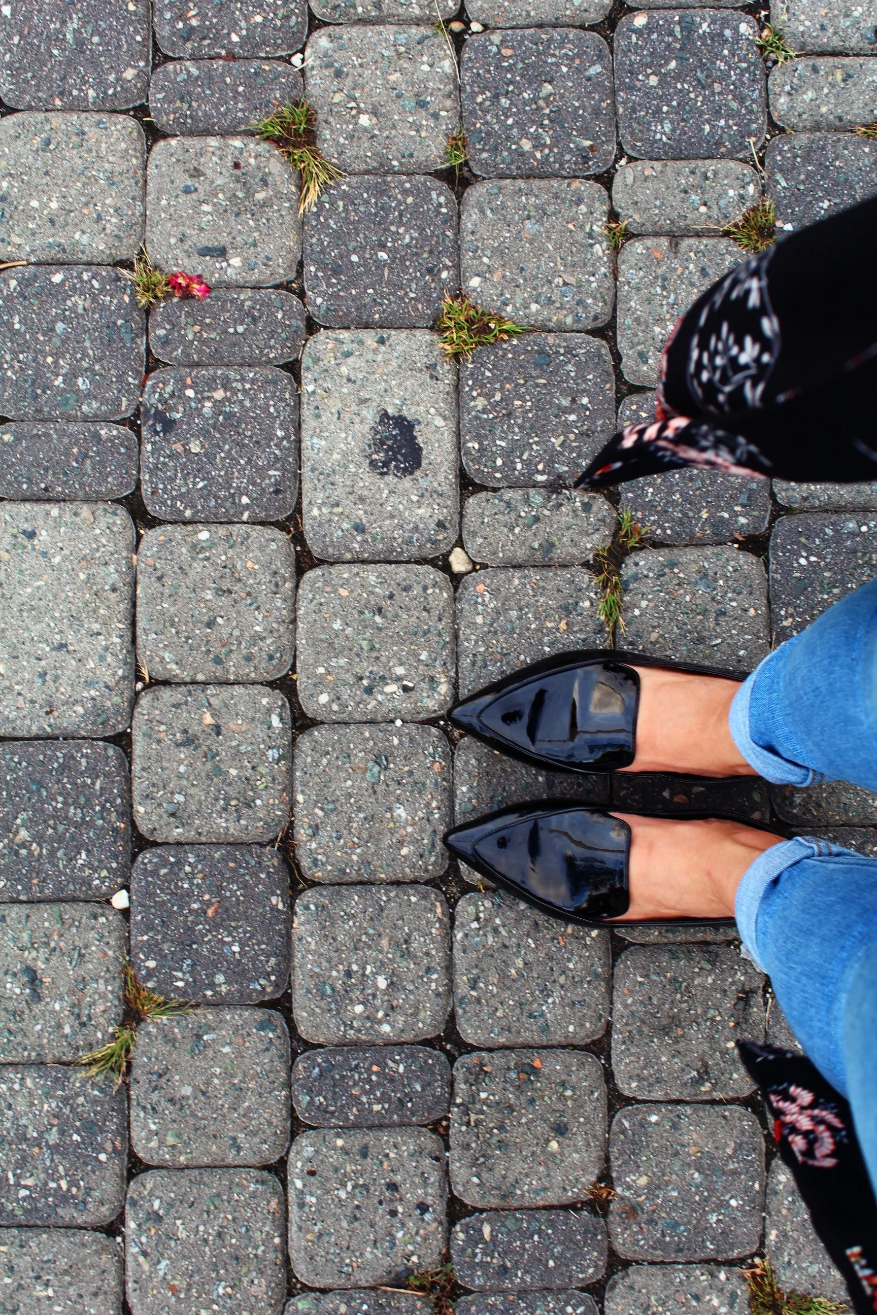 Newer cobblestones at the entrance plaza.