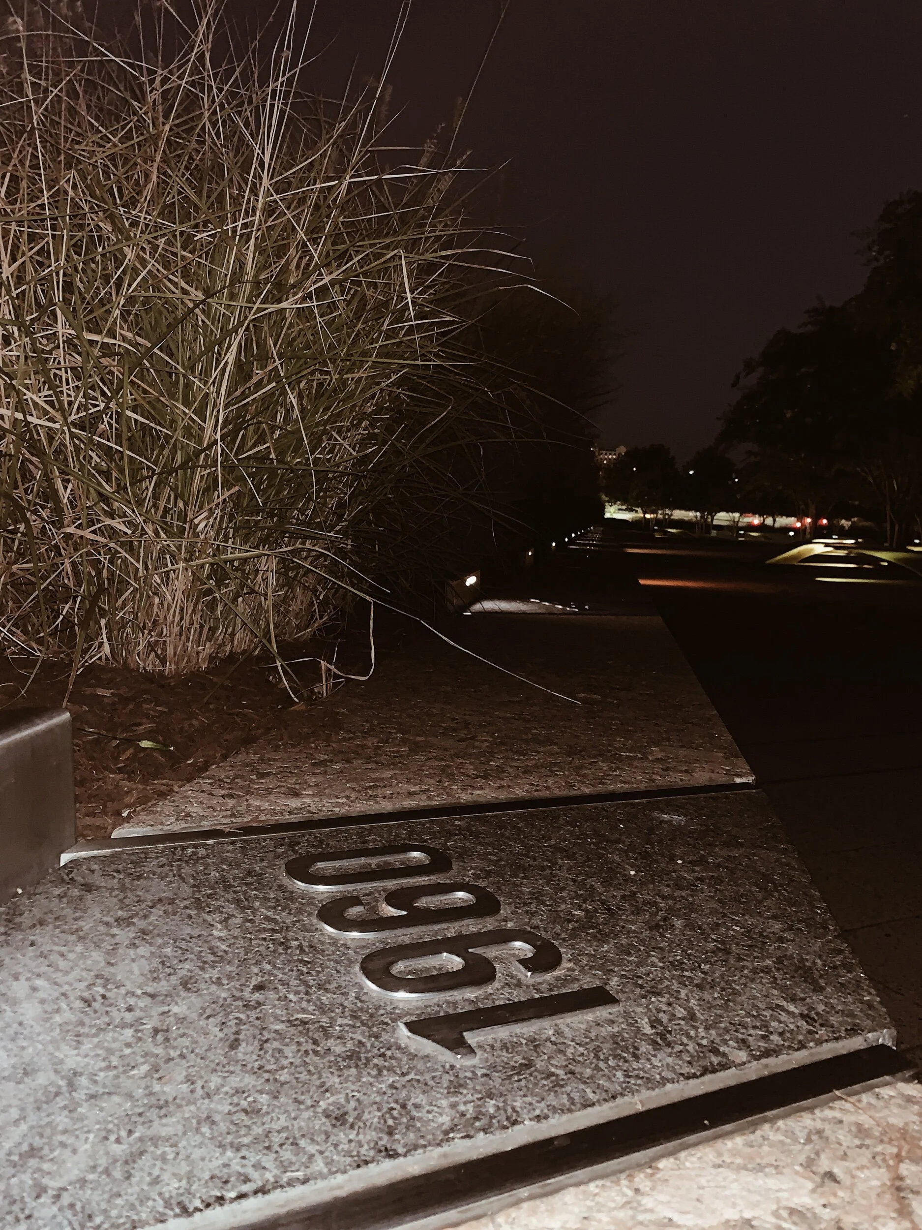 Wall delineating years of birth of victims