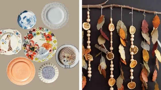 Plates available from Anthropologie . Boho wall hanging tutorial here . Hint: bring a translator