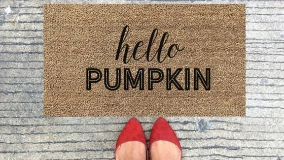"Hello Pumpkin" doormat from 5thandGraceCo on Etsy