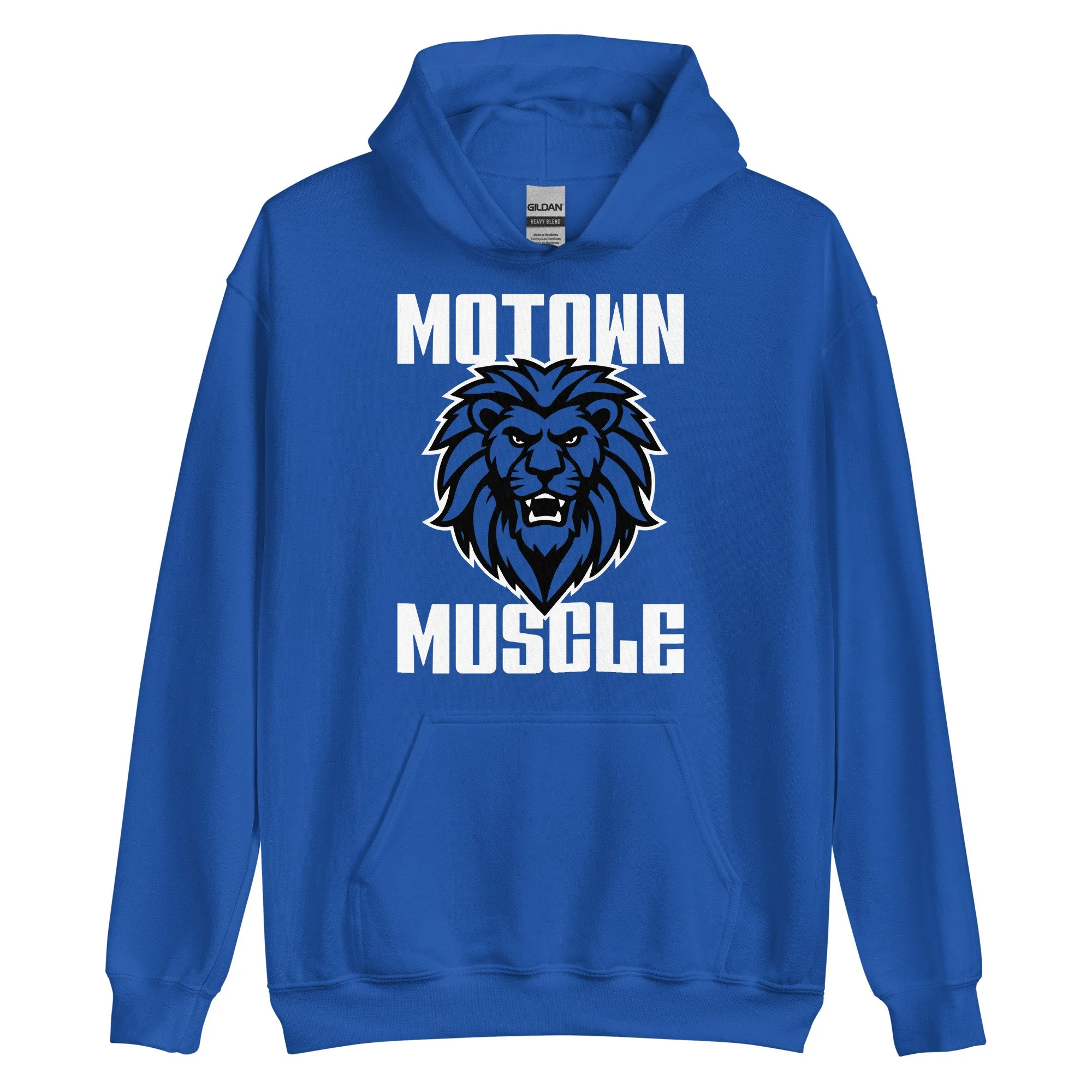 Motown Muscle Stacked Hoodie Blue/White