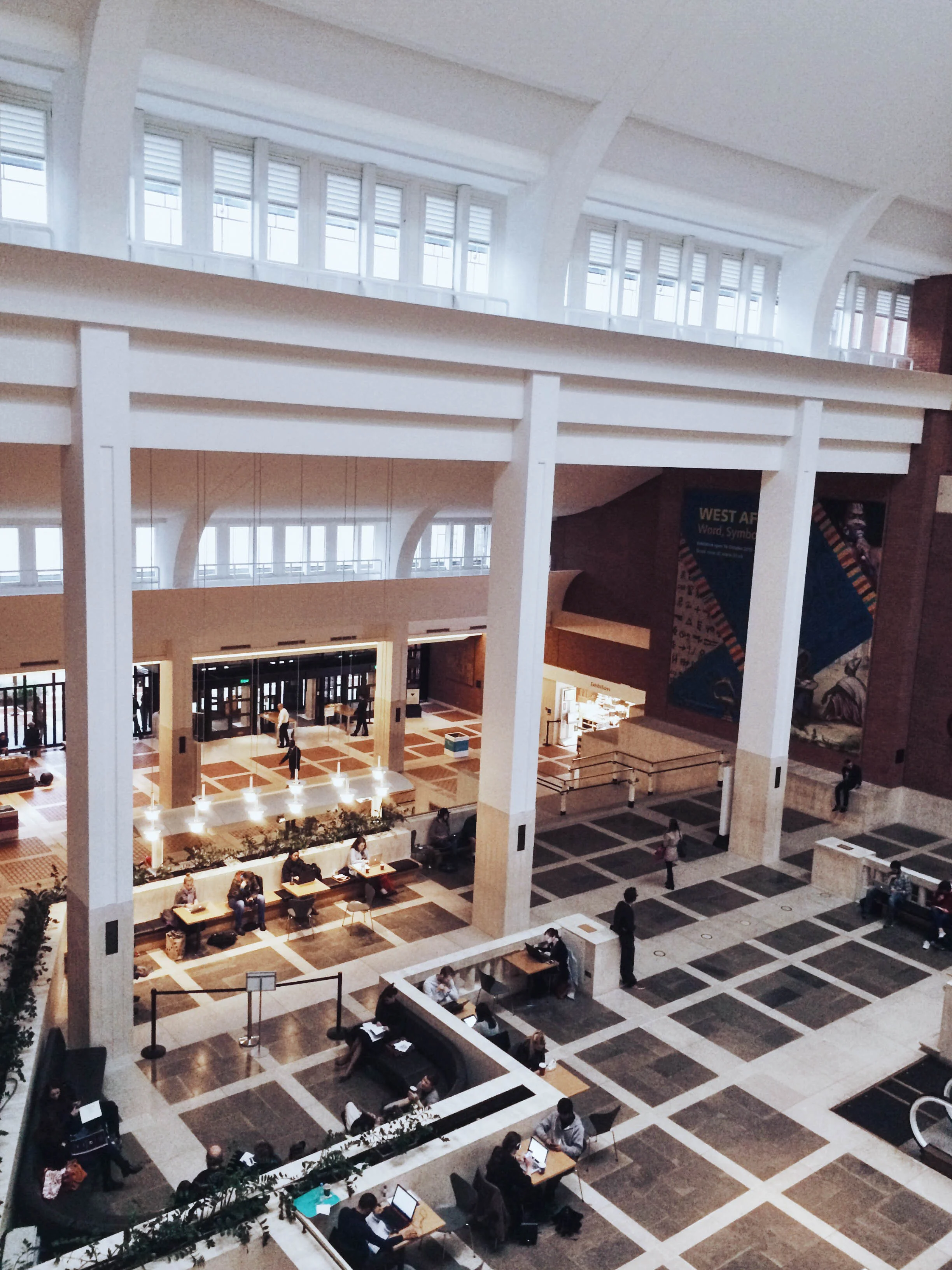 yo this is the inside of the British Library, they even have a restaurant/cafe..