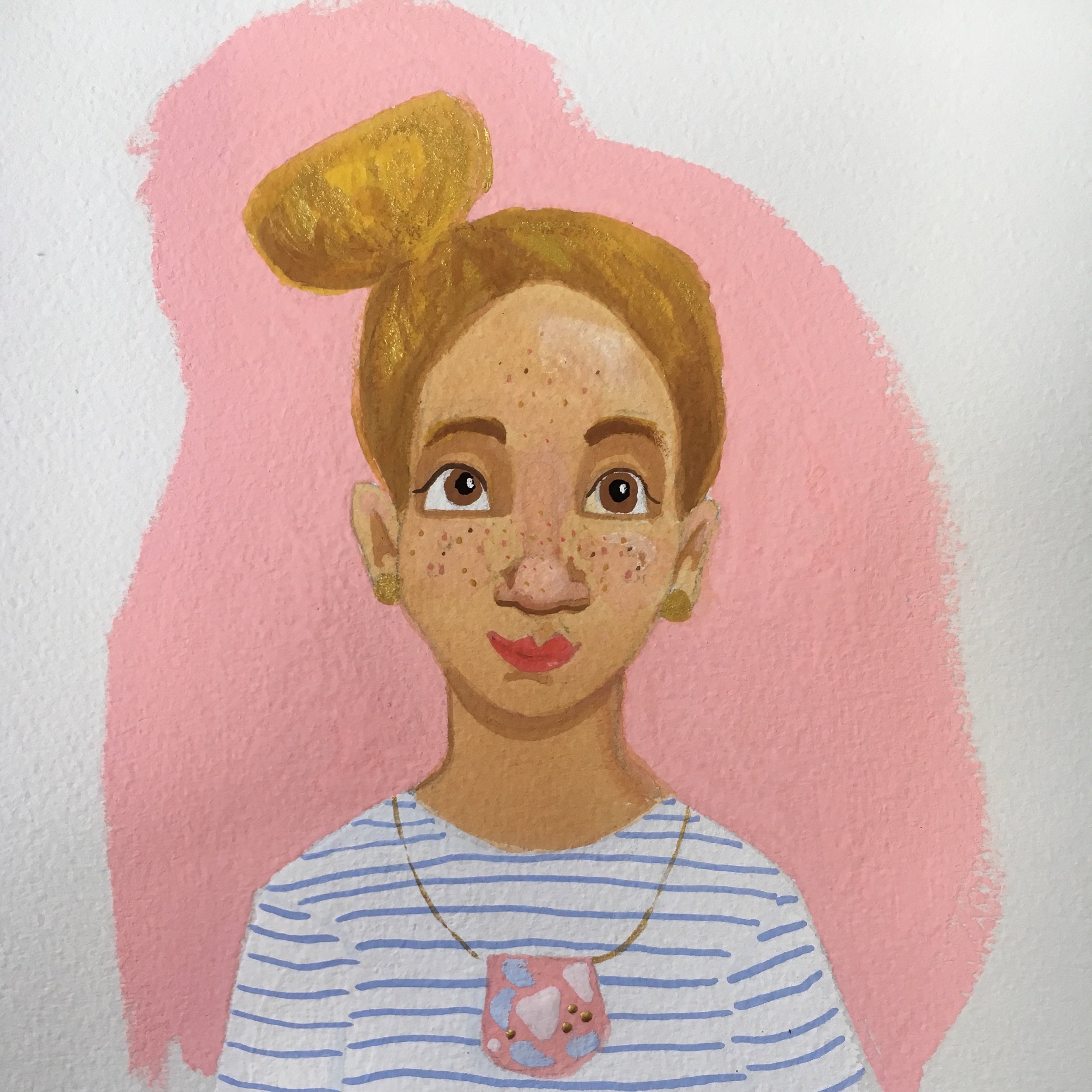 Gouache Self Portrait