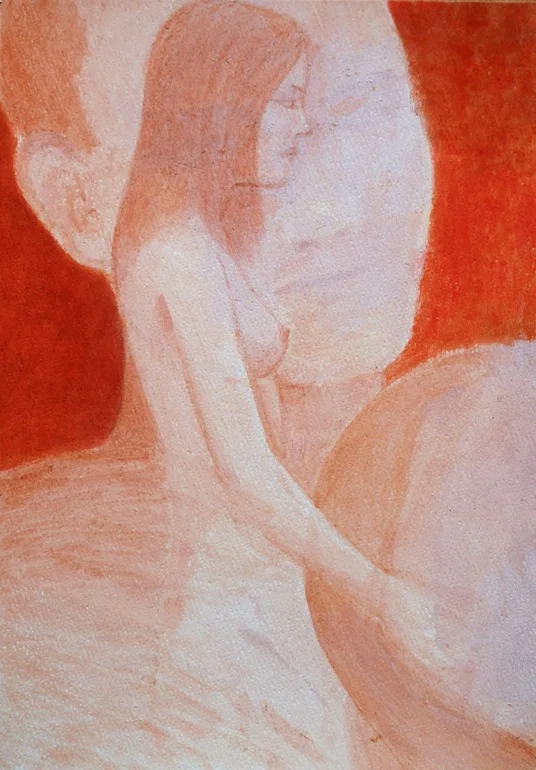   Procession  1992-2015  acrylic on paper  350 x 450mm   