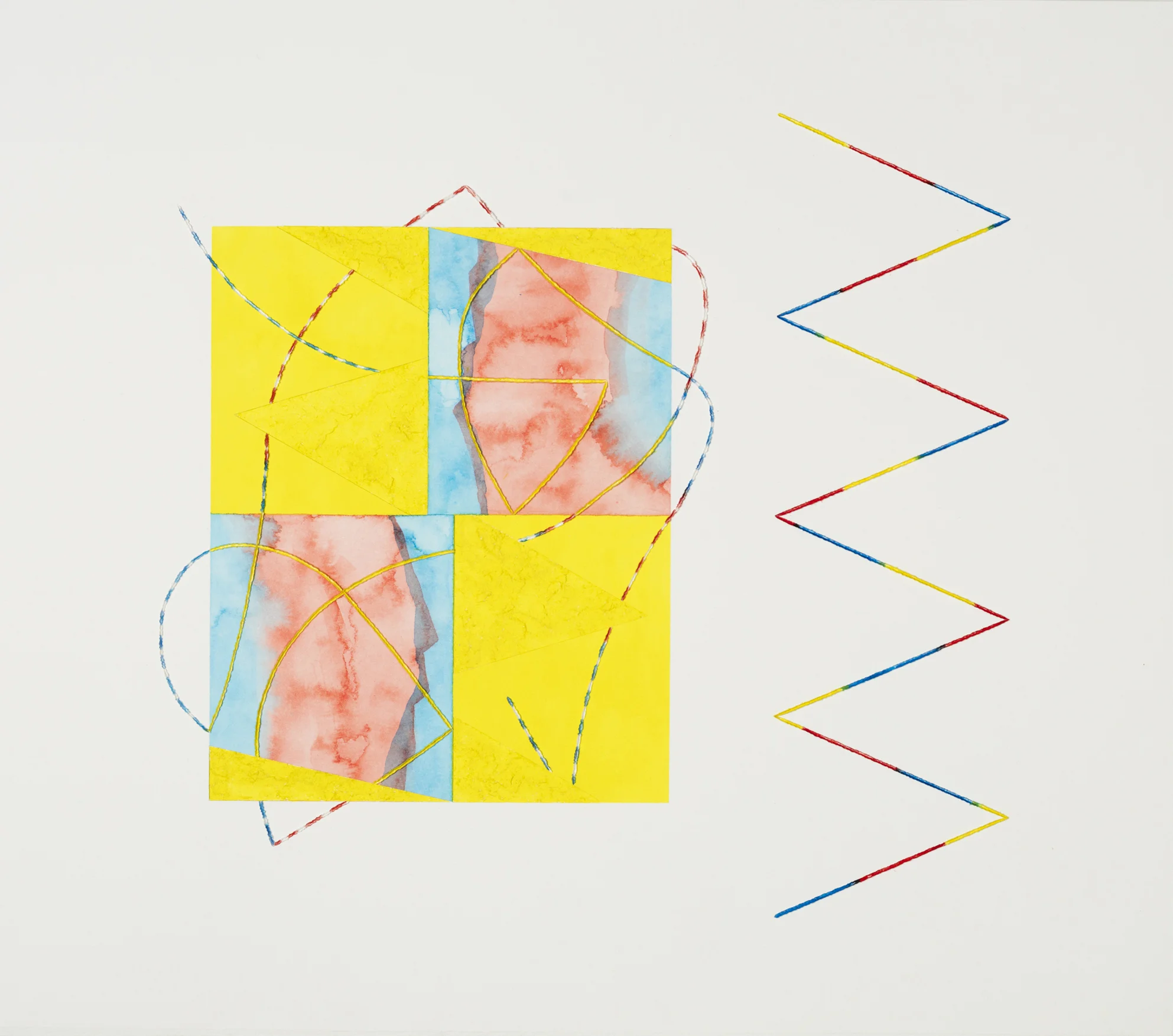 Excavation sequence (II) 2016 Watercolour on paper with incisions 433 x 385mm