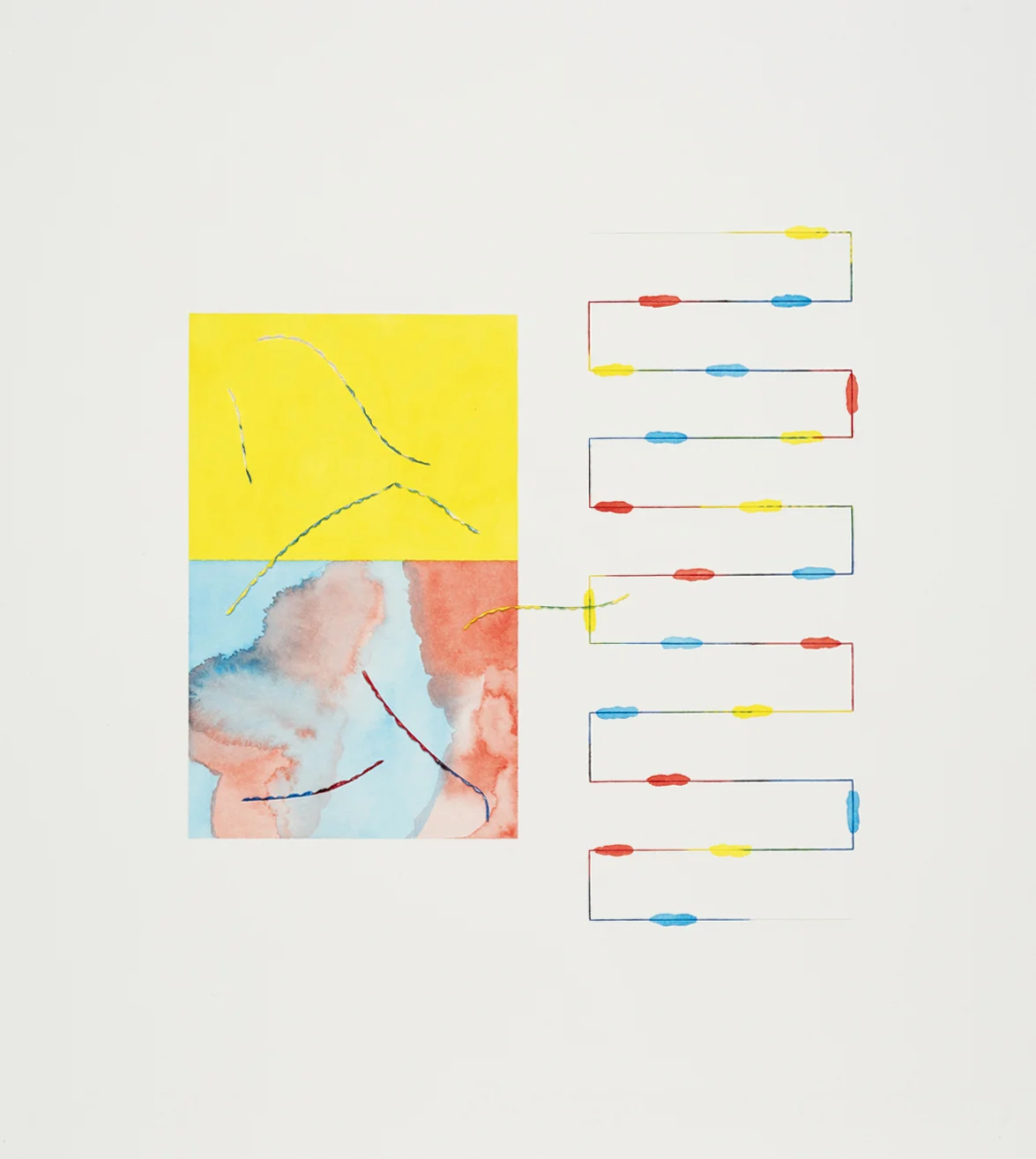 Georgie Hill Approximations (gesture) 2016 Watercolour on paper with incisions 383 x 335mm