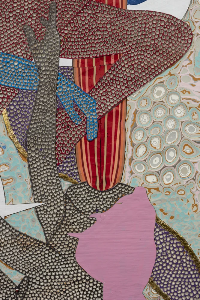 Sky Clad 9000 (detail) 2016 Acrylic and gold on canvas 950 x 800mm