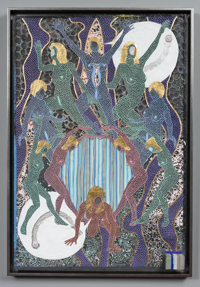 The Summoners of Sparkles 2016 Acrylic and gold on canvas 1150 x 800mm