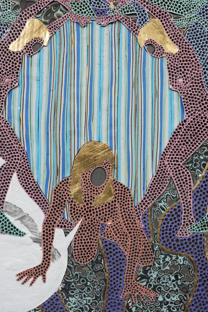 The Summoners of Sparkles (detail) 2016 Acrylic and gold on canvas 1150 x 800mm