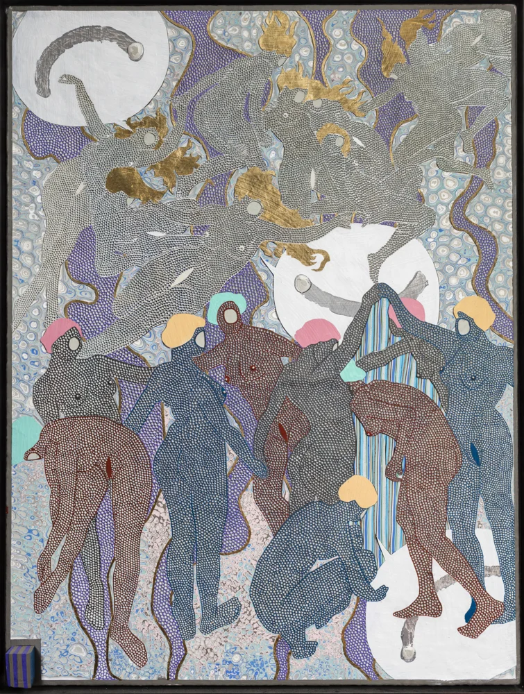 It's All to Make You Sliver 2016 Acrylic and gold on canvas 1650 x 1250mm