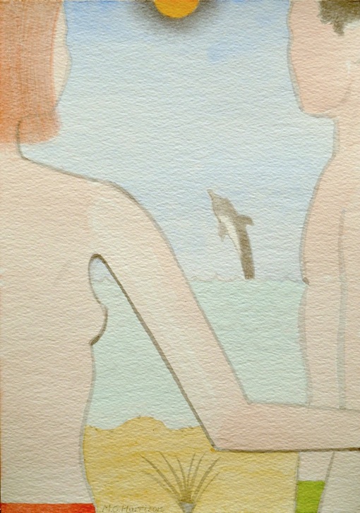 Michael Harrison Just Offshore 2016 Acrylic on paper 297 x 210mm