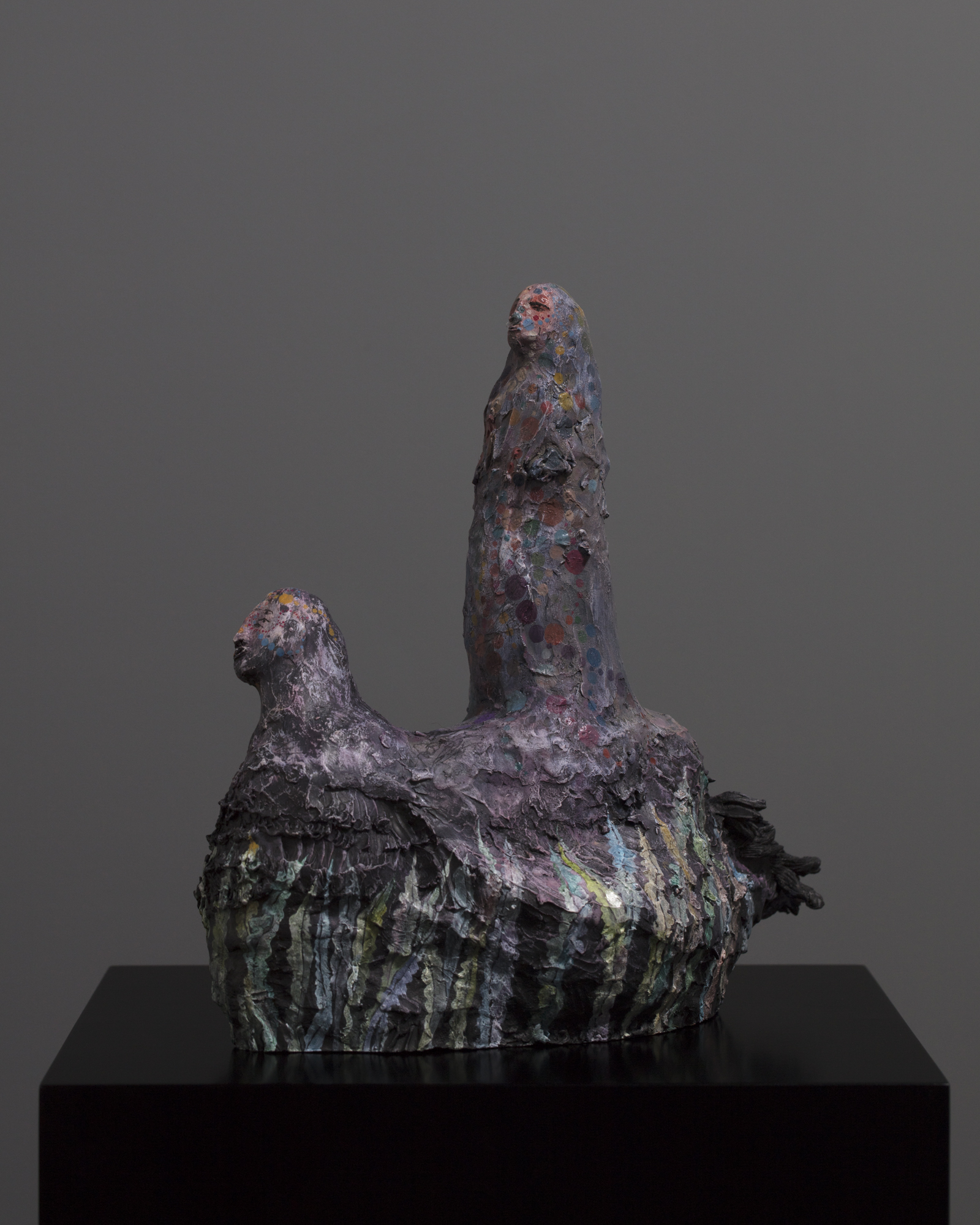Imma 2017 oil and graphite on fired clay 300 x 300 x 150mm