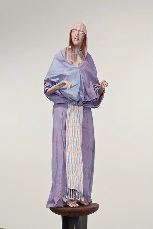   Ninny  2011 modeling material, foil, wire, paint and cloth 990 x 280 x 280mm (stand 870mm high) 