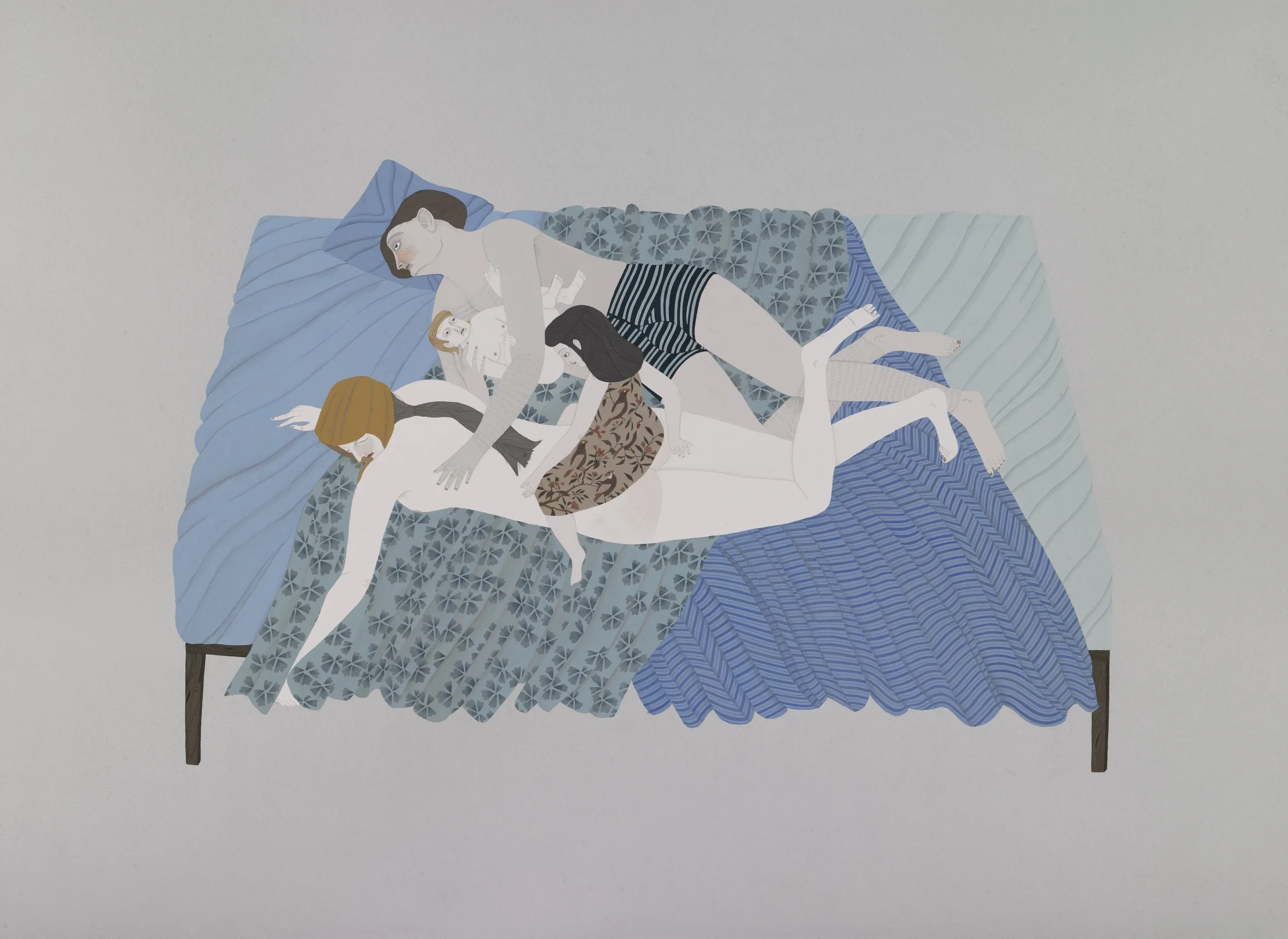 Family at Dawn 2012 gouache and pencil on paper 560 x 760mm