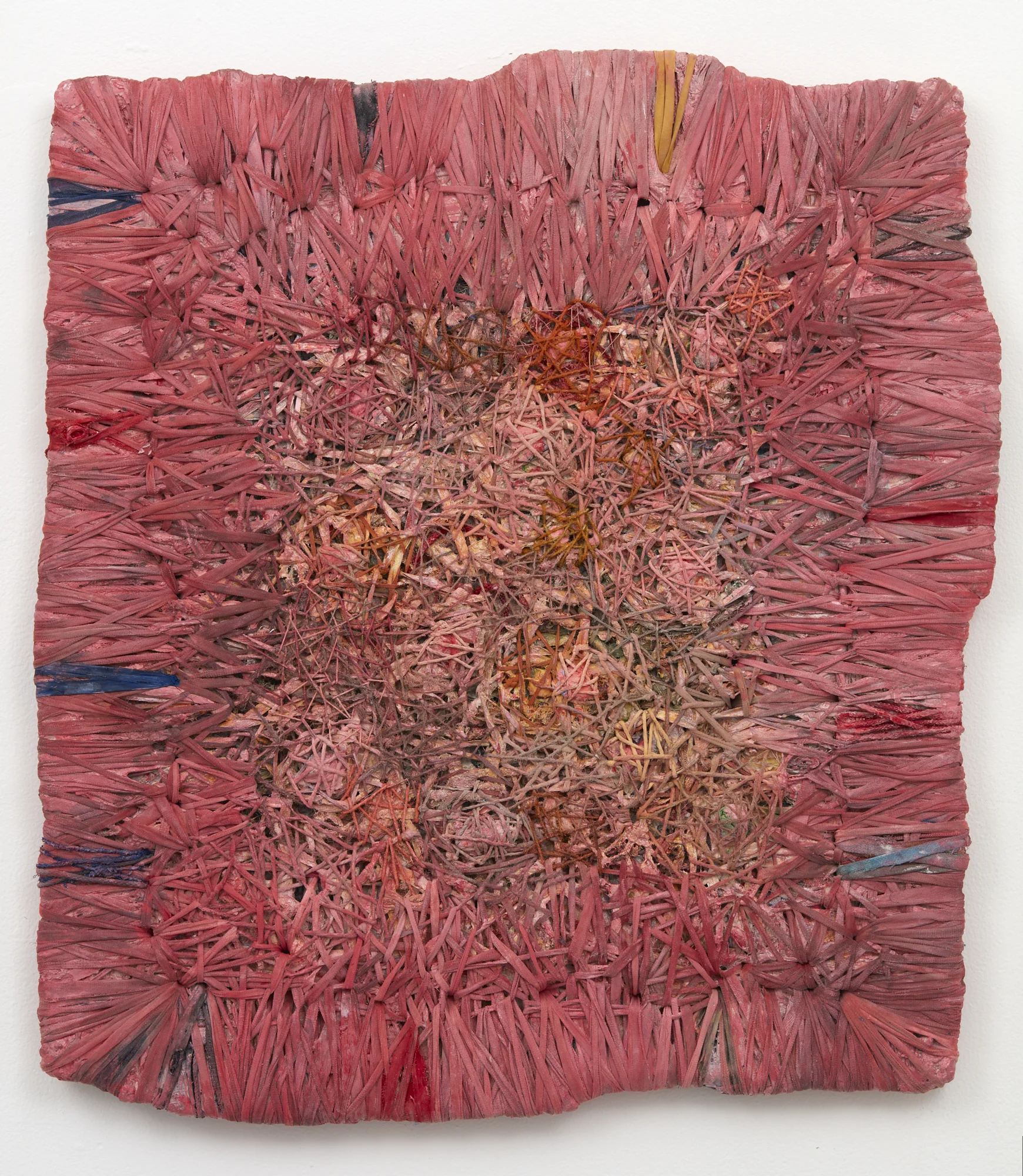 Beak 2016 acrylic on fabric and twine 590 x 530mm