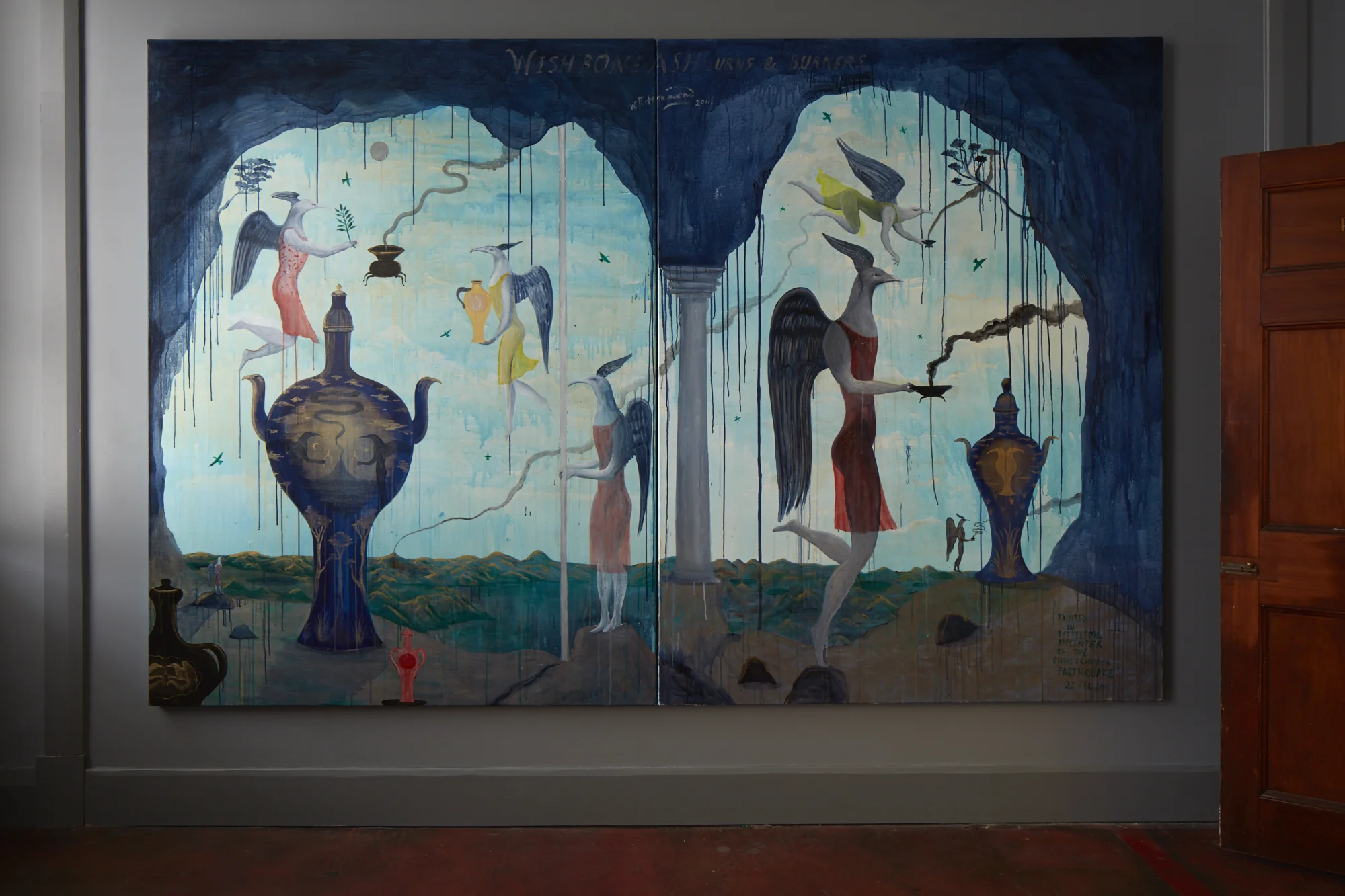 Bill Hammond Wishboneash: Urns and Burners 2011 2100 x 3200mm acrylic on canvas
