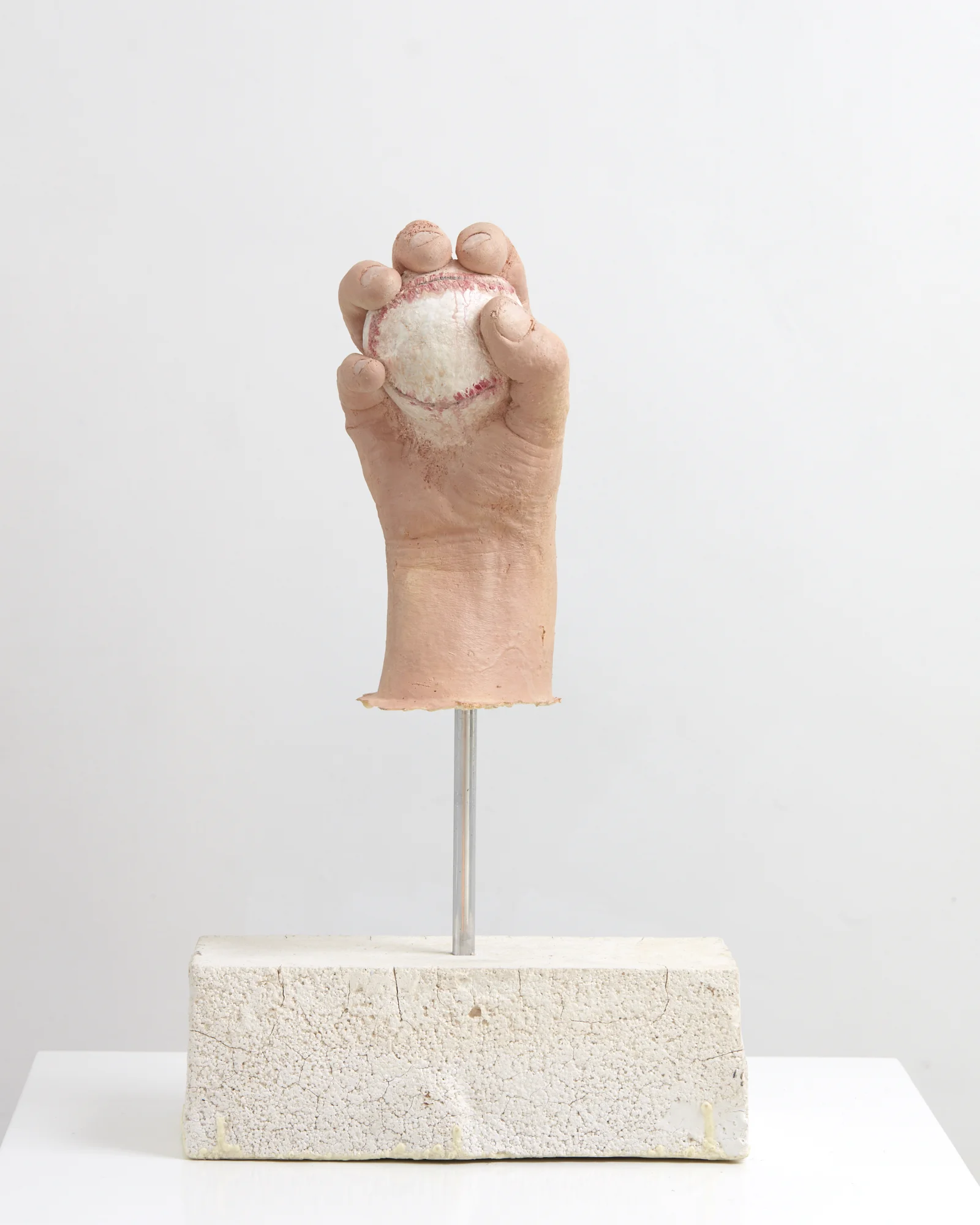 Ronnie van Hout Hand with Baseball 2017 cast urethane, acrylic, cast Forton MG, fibreglass, aluminium 400 x 235 x 130mm