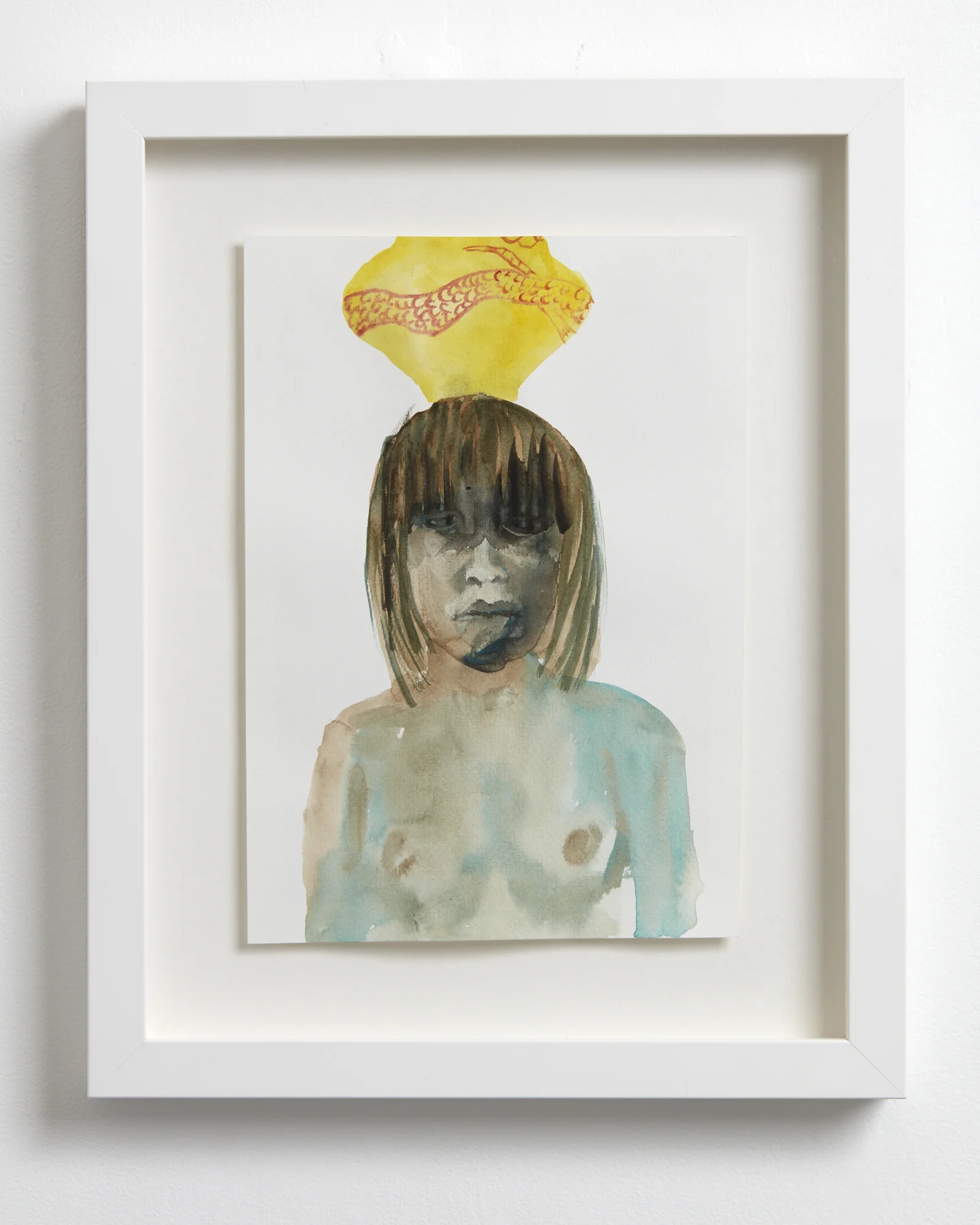 Francis Upritchard Pot on Head 2014 watercolour on paper 250 x 180mm