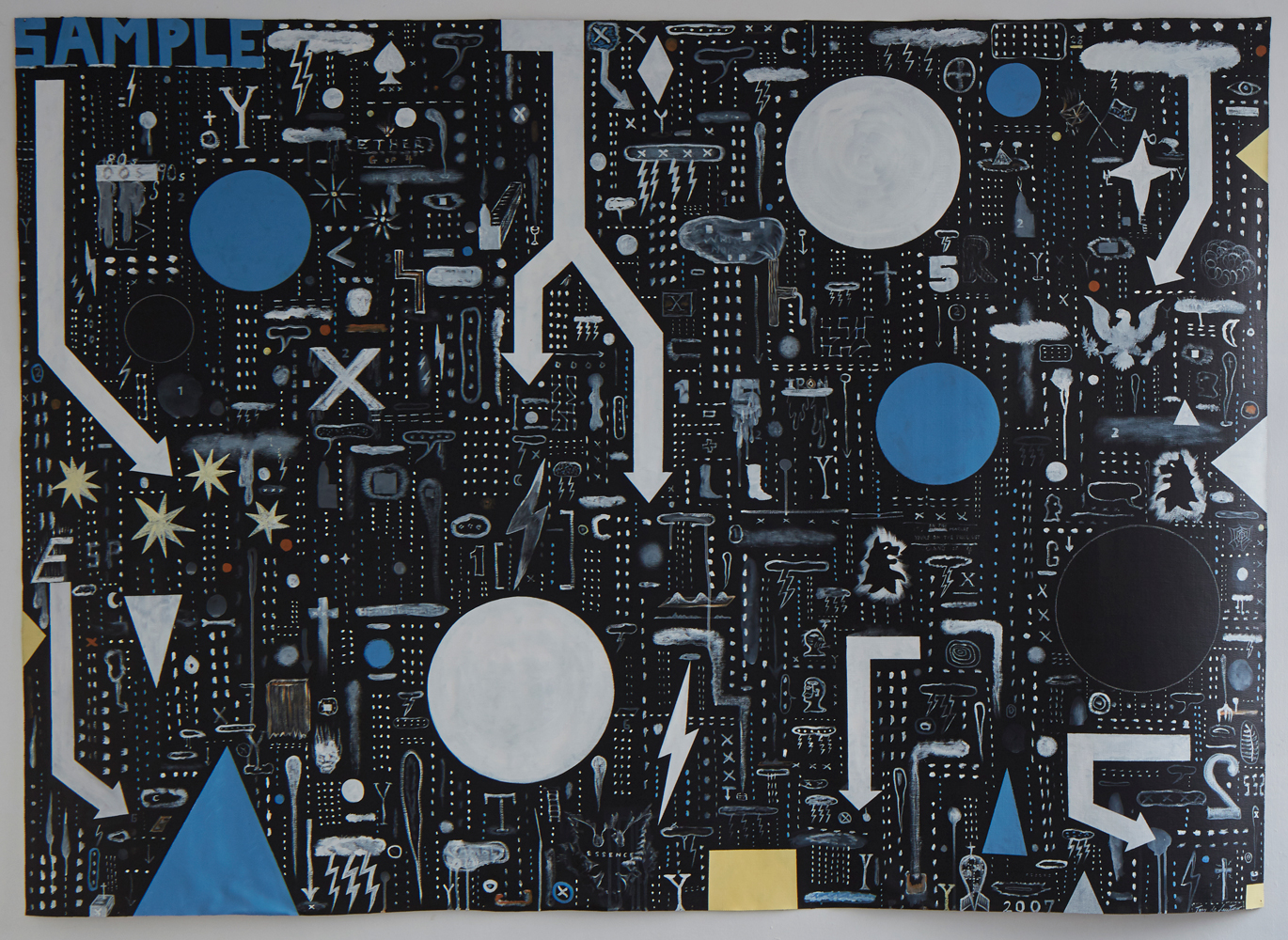 Tony de Lautour Sample 2007 acrylic on unstretched canvas 1530 x 2150mm