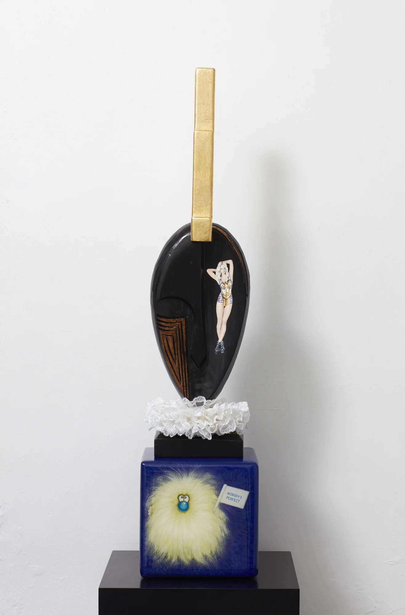 Liz Maw The enablers totem 2017 oil on mixed media 870 x 200 x 200mm