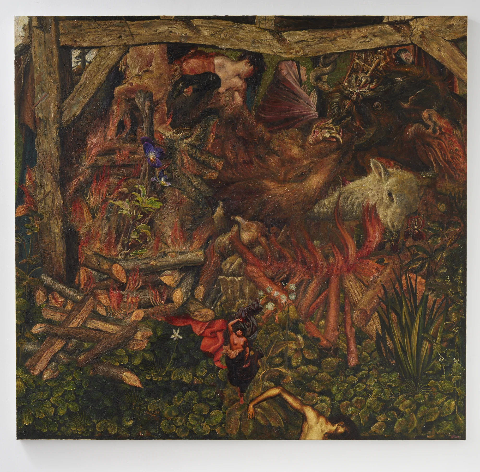 Andrew McLeod New Paintings 22 July - 16 August Garden scene with green and orange 2017 oil on canvas 1505 x 1600mm