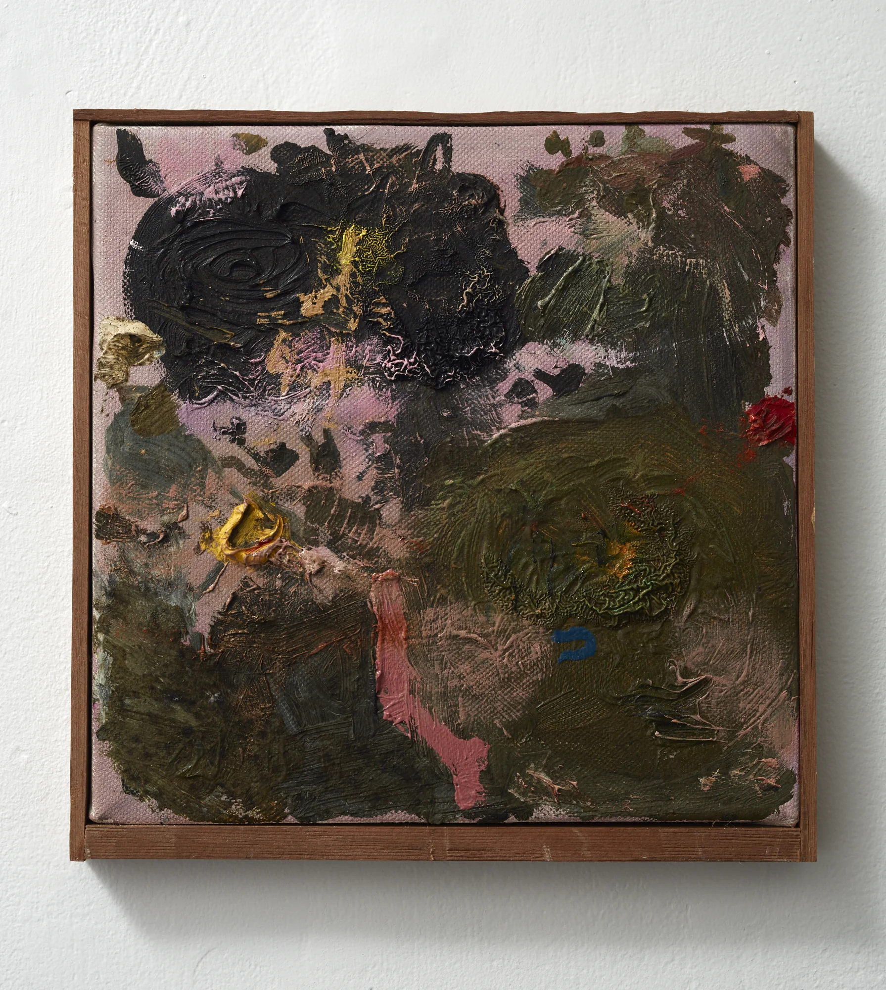 Small abstraction with pink 2017 oil on canvas 220 x 215mm