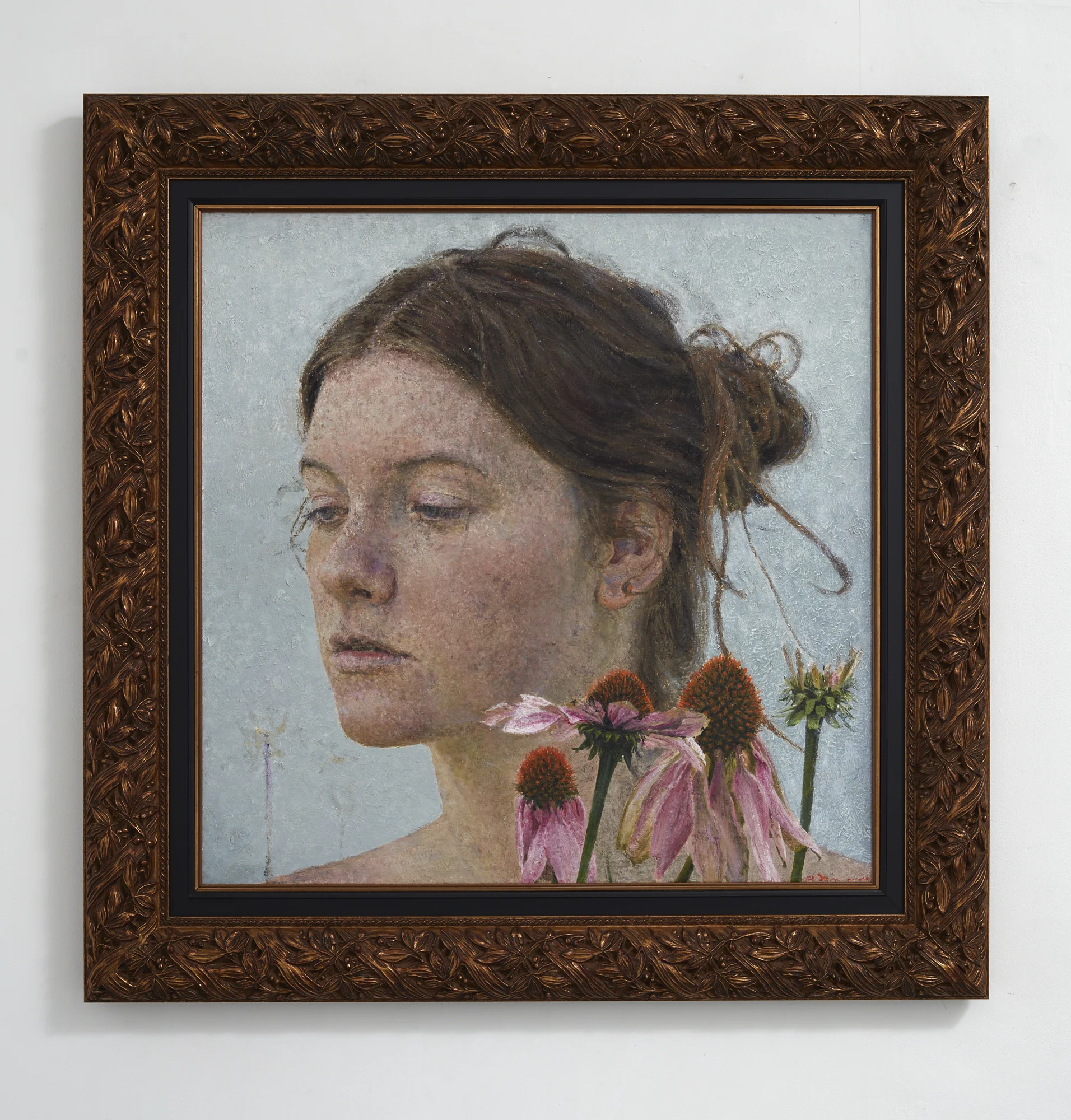 Portrait with pale sky 2017 oil on canvas 1000 x 1000mm