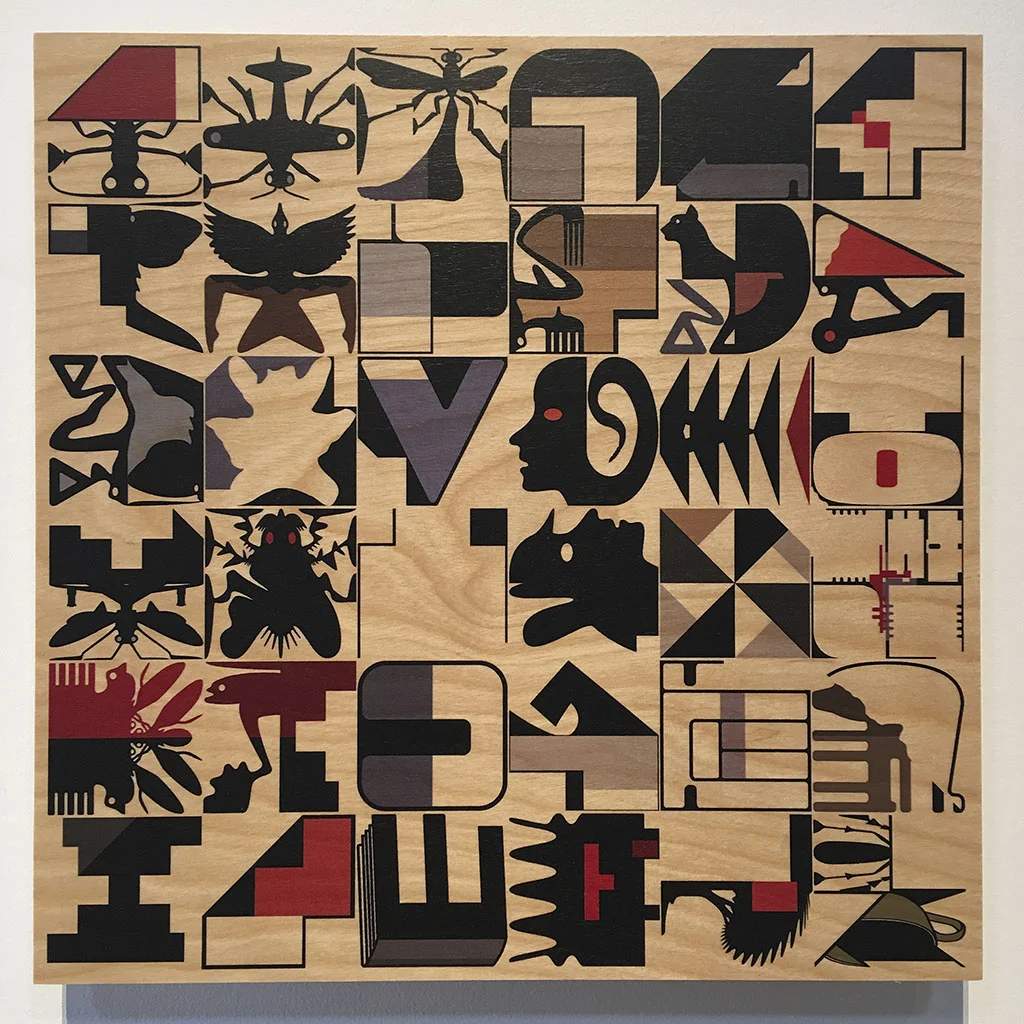 Database J (4595) 2017 UV inkjet on plywood 350 x 350mm