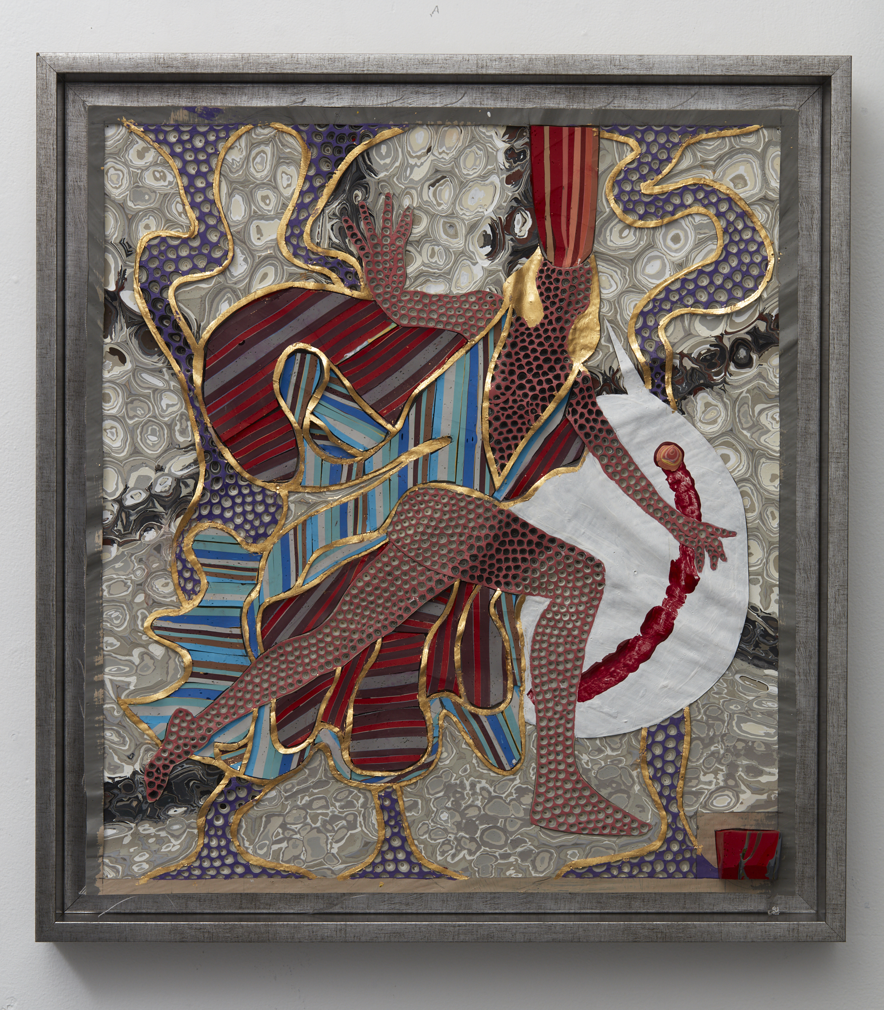 Blast 2017 acrylic and gold on canvas 460 x 417mm