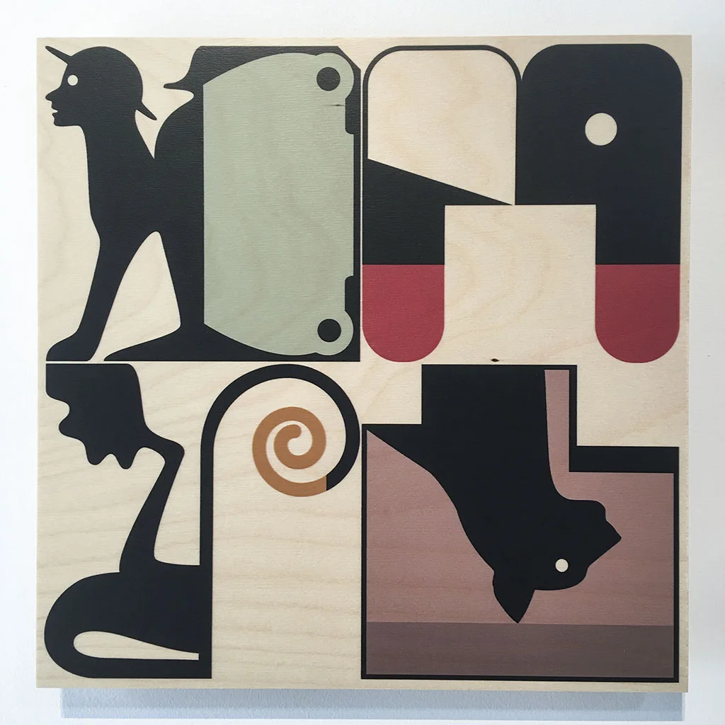Database J (4573) 2017 UV inkjet on plywood 350 x 350mm