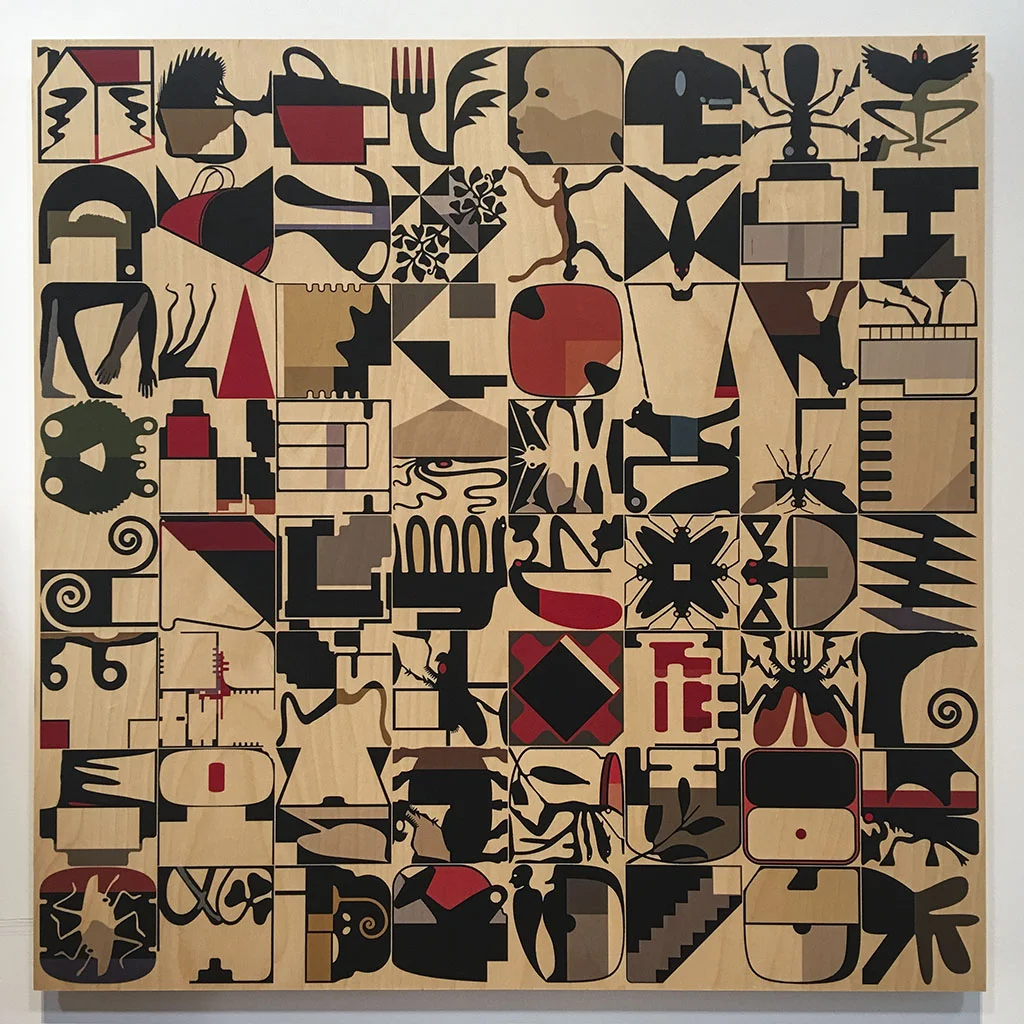 Database J (4597) 2017 UV inkjet on plywood 750 x 750mm