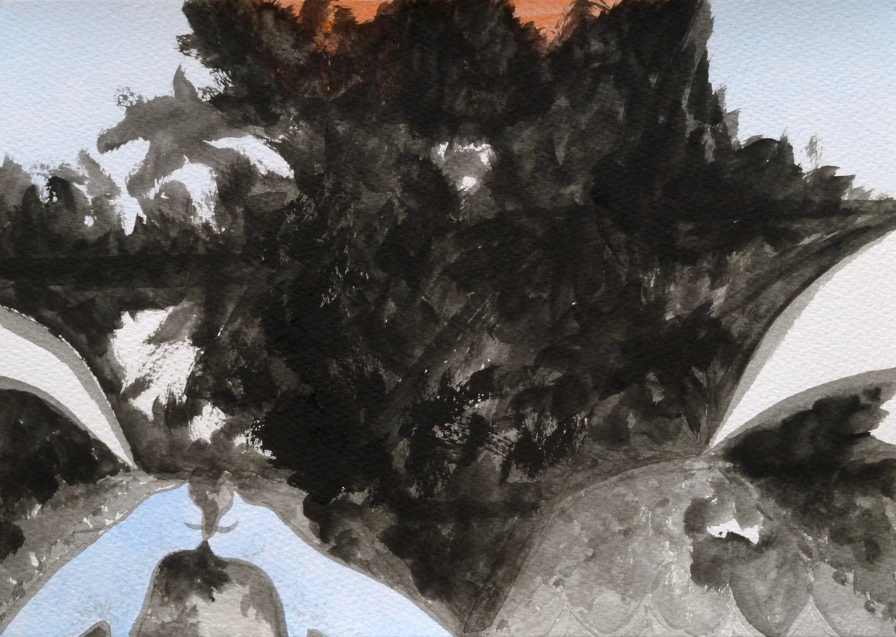   Storm-bound  2017 acrylic on paper 209 x 297mm 