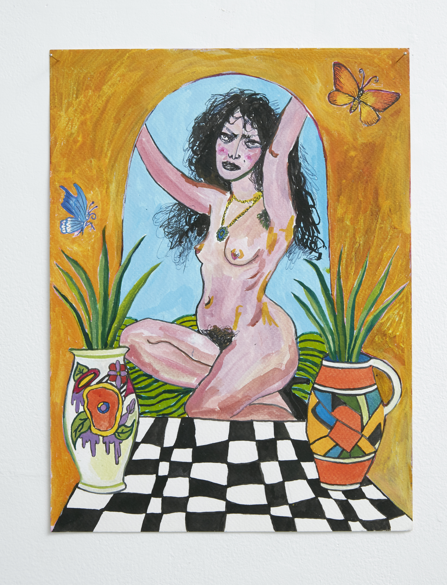 Full Fingering, Fisting the Sun 2017 acrylic and ink on paper 320 x 240mm