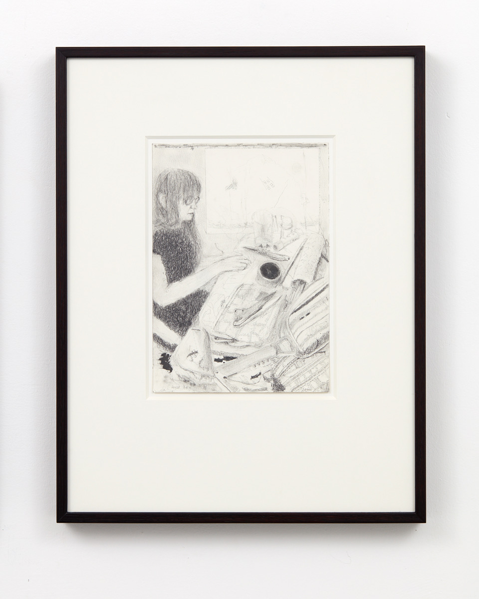Rachelle Sewing 2017 graphite on paper 290 x 205mm