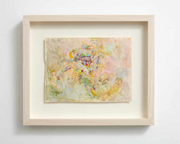 Folded Hands 2017 watercolour, stone pigment, pigment, paint medium, ballpen ink on paper 160 x 225mm
