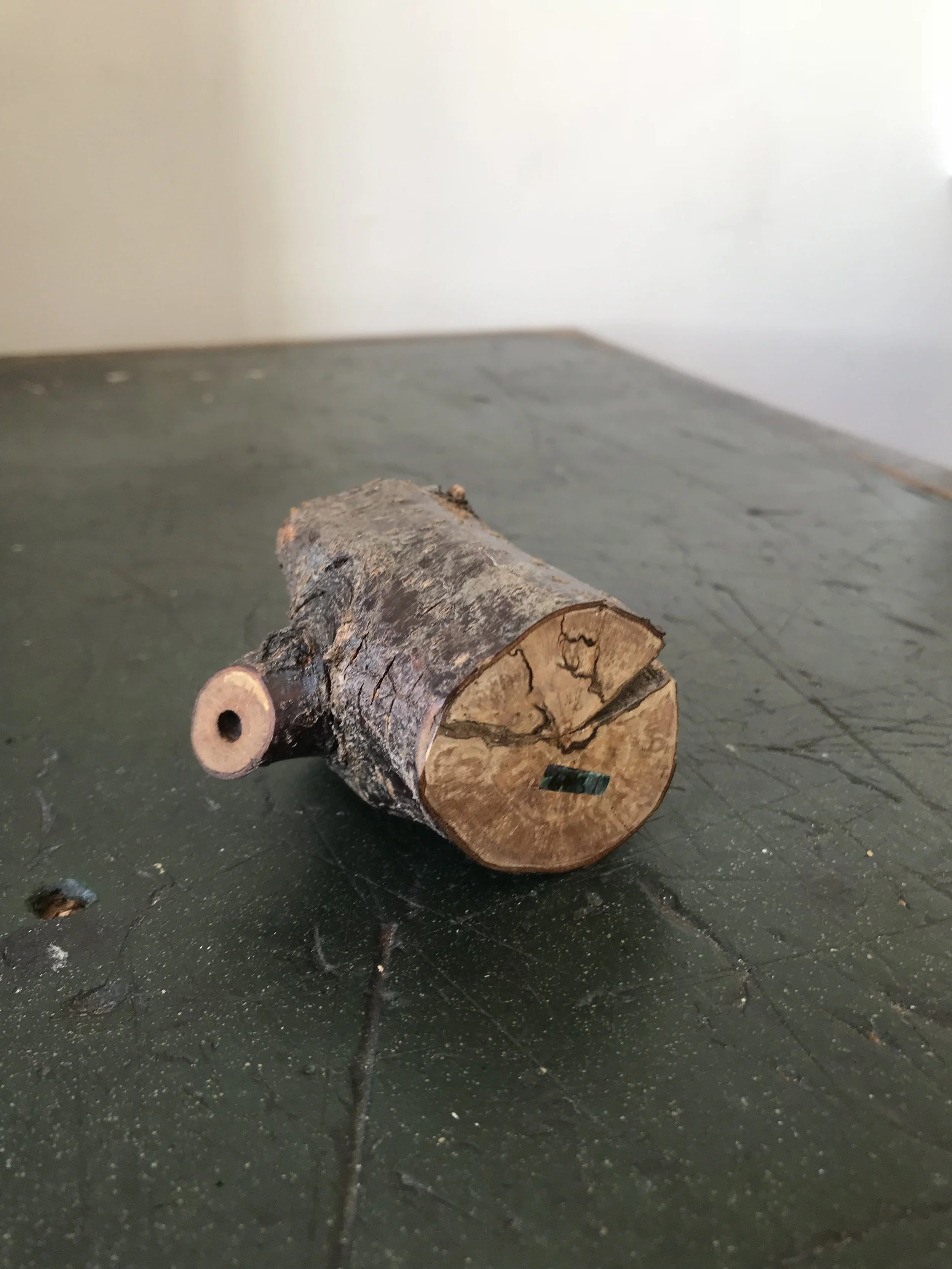 notes (iv) 2018 plum, paua shell 65 x 45 x 60mm
