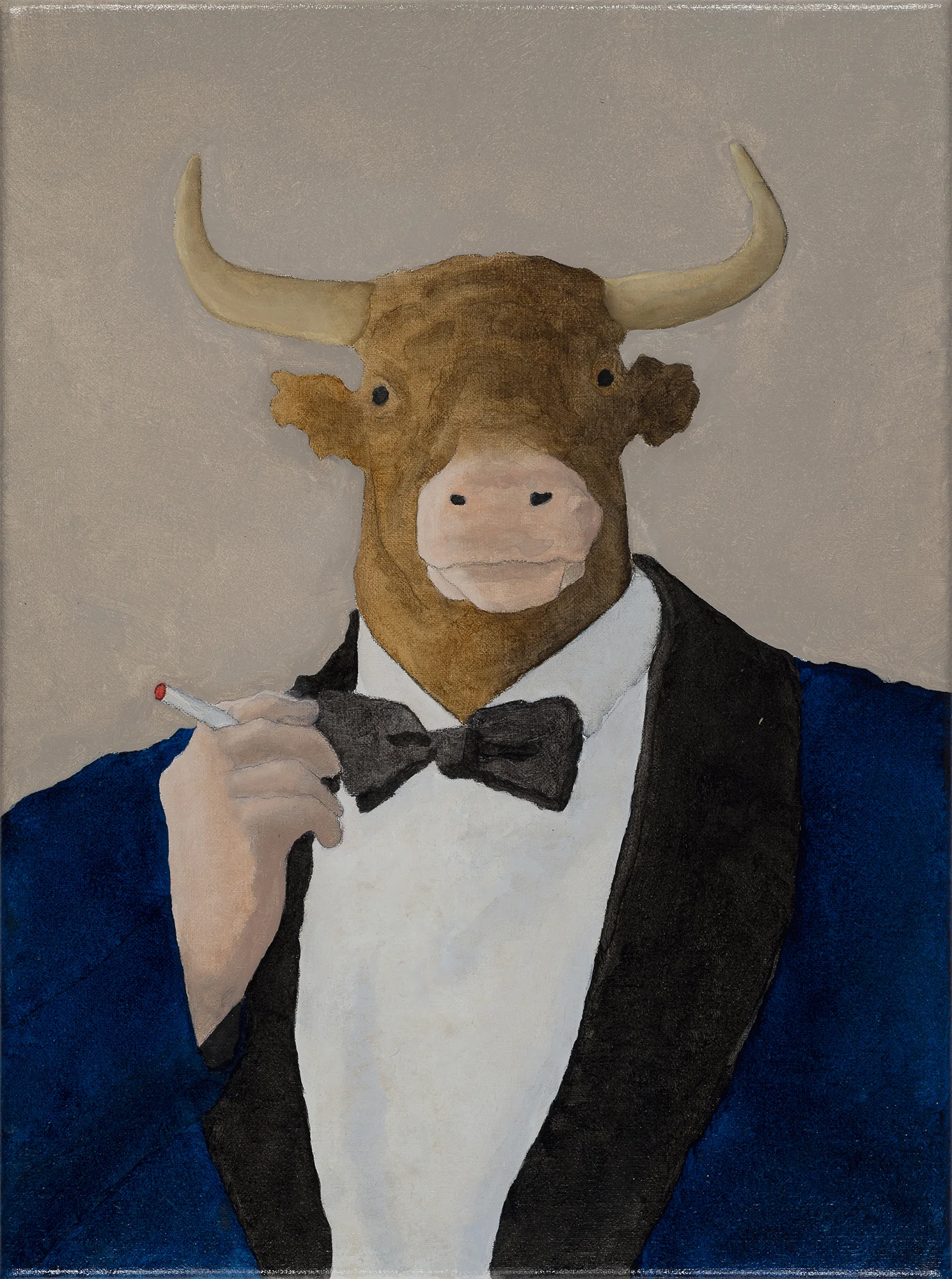 Minotaur 2018 oil, watercolour and coloured pencil on linen 400 x 300mm