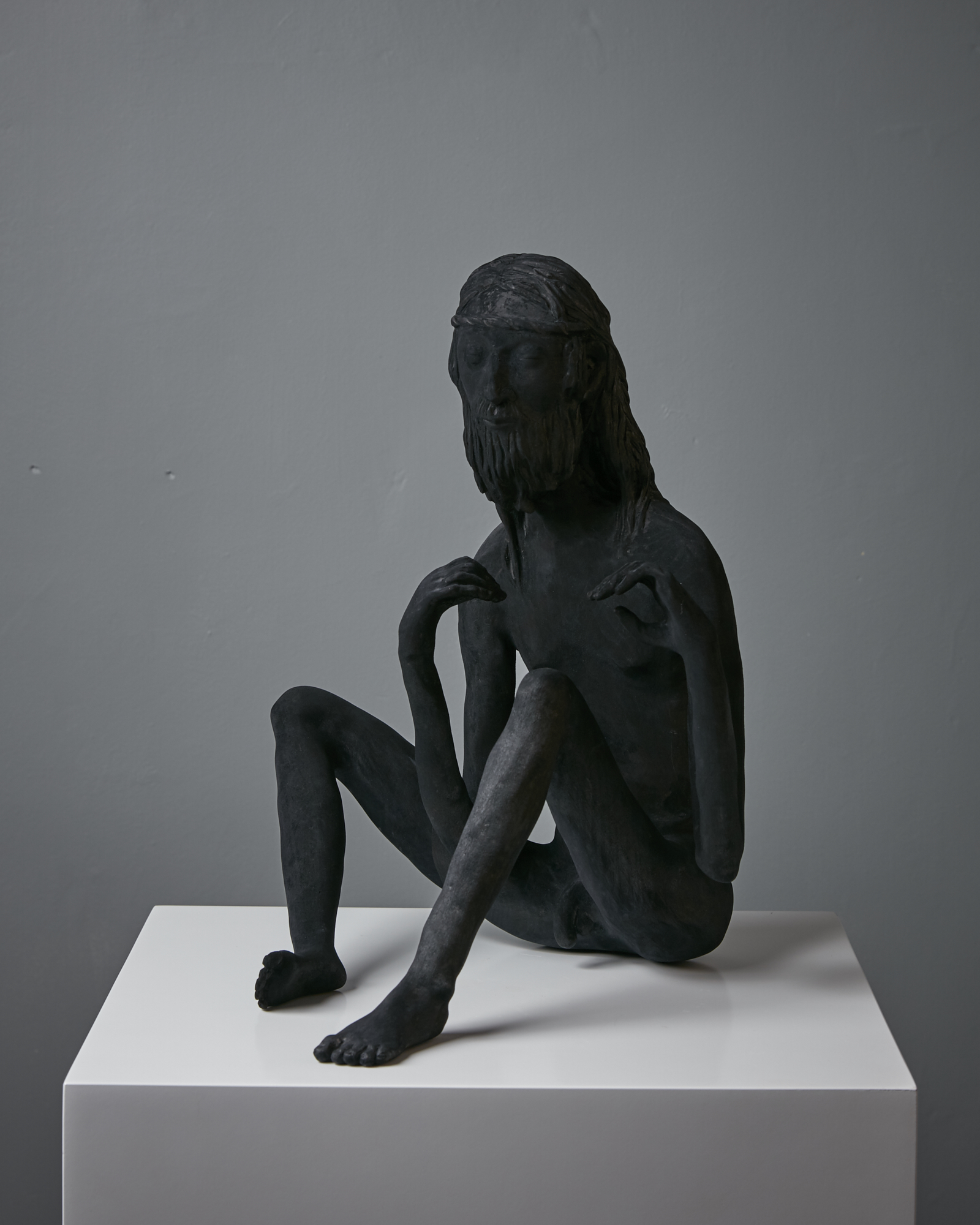 Francis Upritchard Clan of Rob 2017 Lime wood, black stain, edition 8/10 400 x 325 x 355mm
