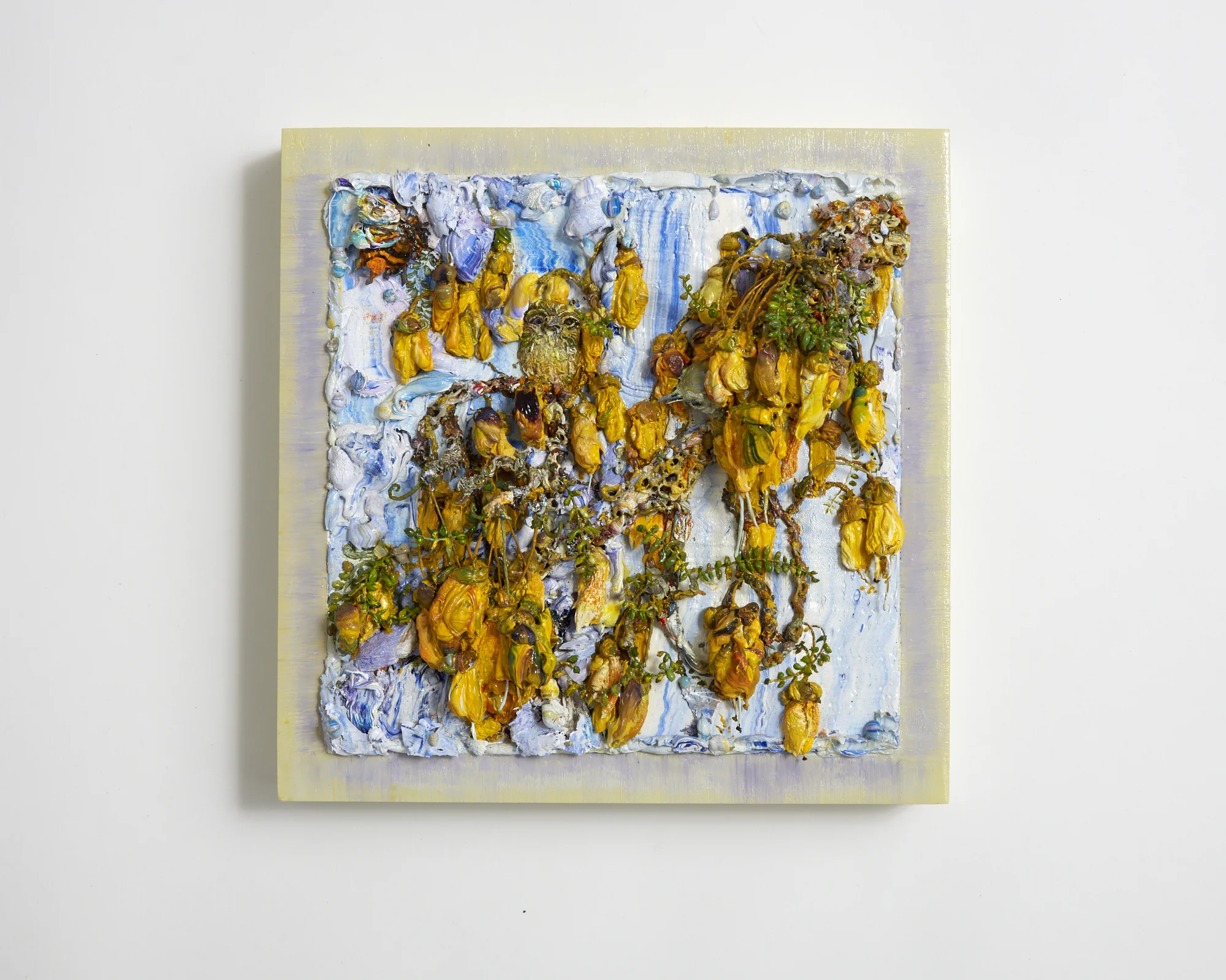 Little Spirits I 2018 oil, wire on linen 250 x 250mm