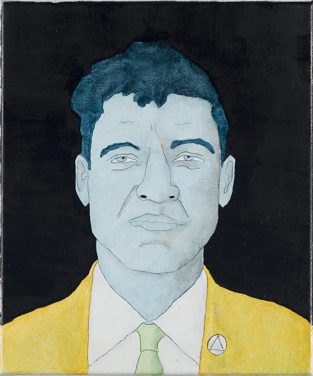 Ted Kaczynski 2013 oil, watercolour and coloured pencil on linen 300 x 250mm