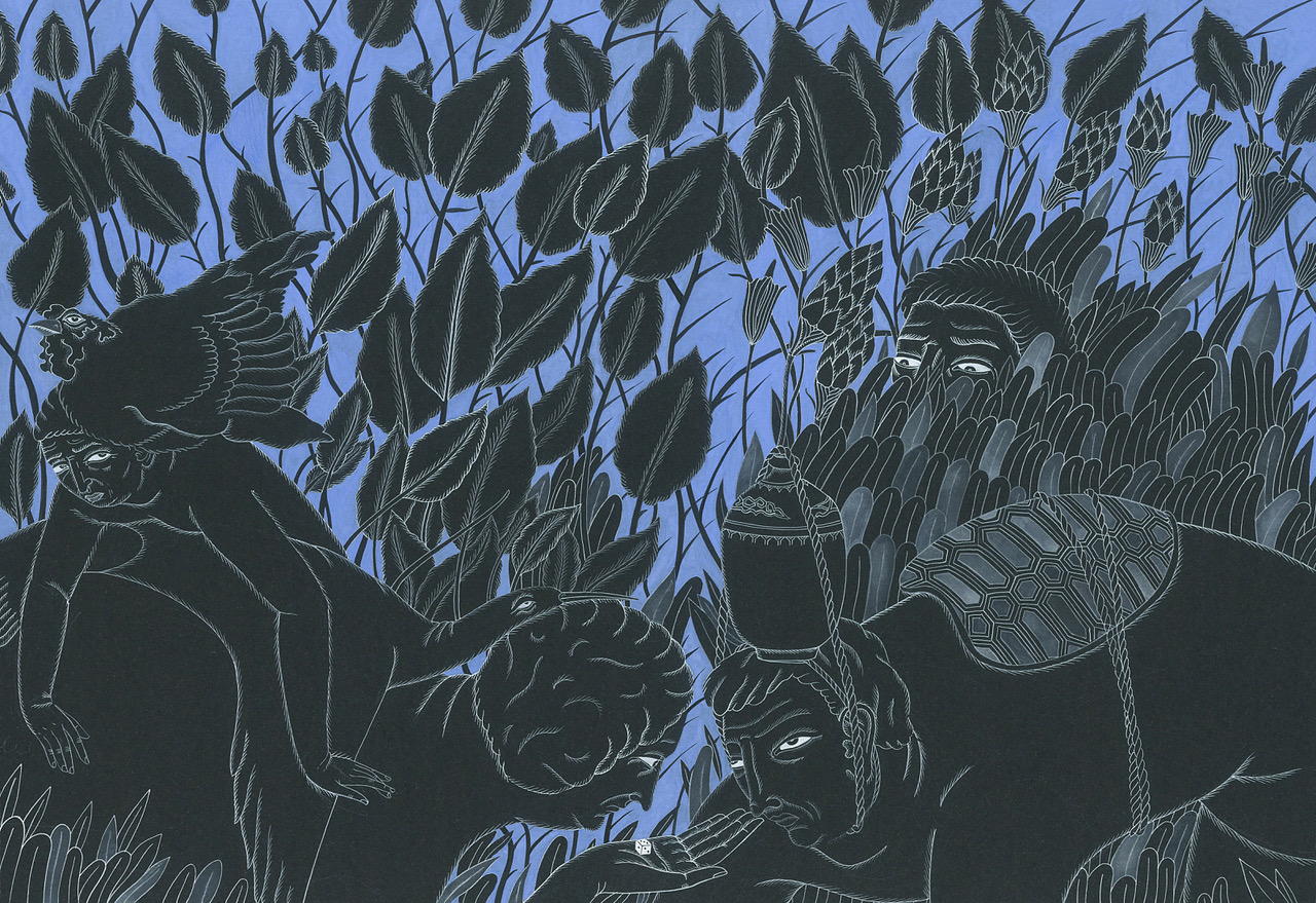 Deal Makers 2019 gouache and watercolour on paper 190 x 270mm