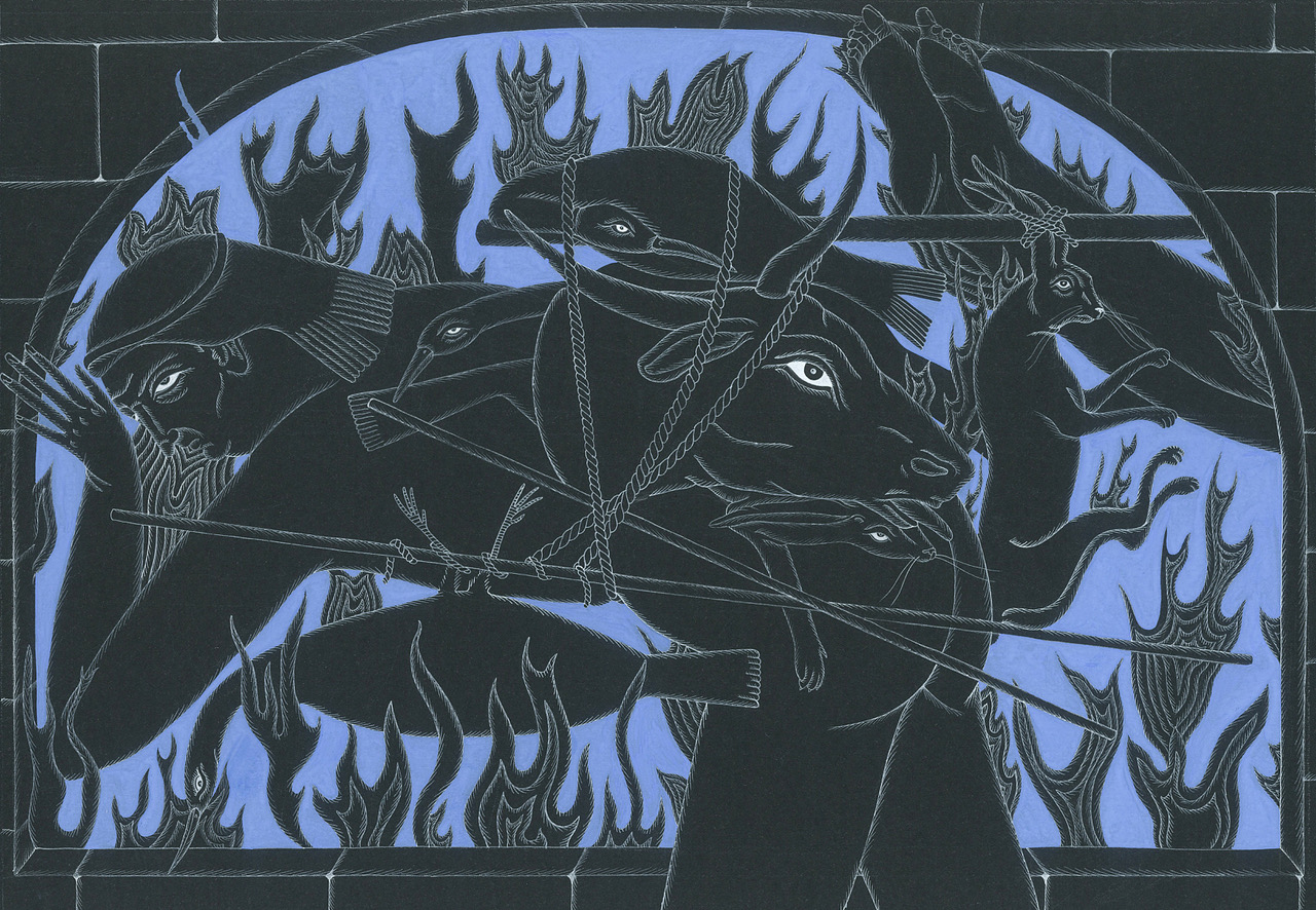 Furnace 2019 gouache on paper 190 x 270mm